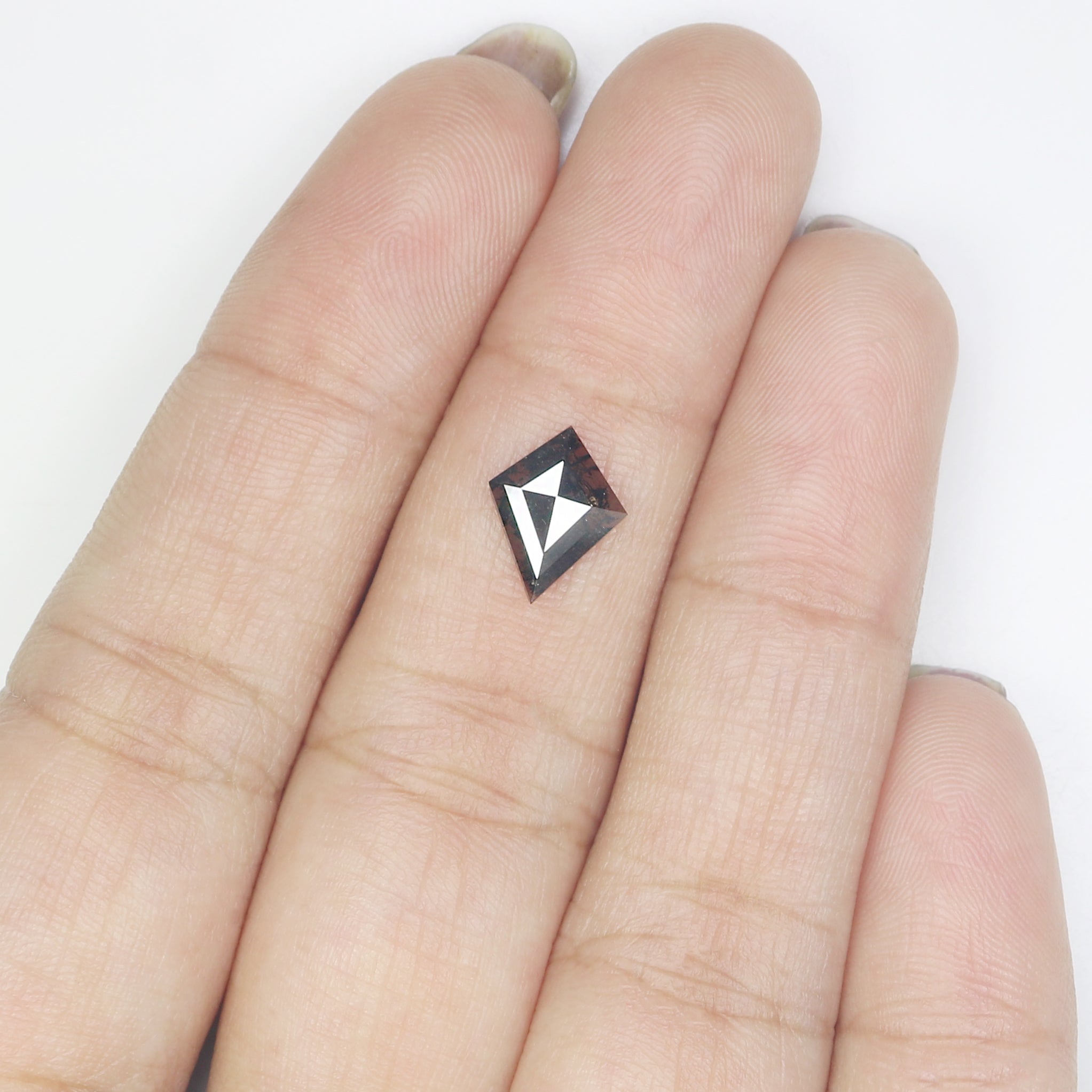 0.62 CT Natural Loose Kite Shape Diamond Salt And Pepper Kite Diamond 9.80 MM Natural Black Grey Color Diamond Kite Rose Cut Diamond N2601