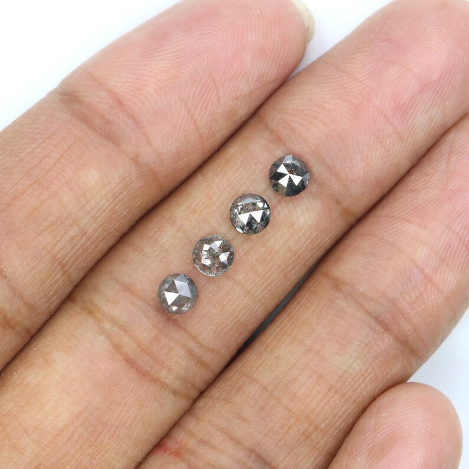 0.97 CT Natural Loose Round Shape Diamond Salt And Pepper Round Cut Diamond 3.90 MM Natural Loose Diamond Round Rose Cut Diamond NQ2322