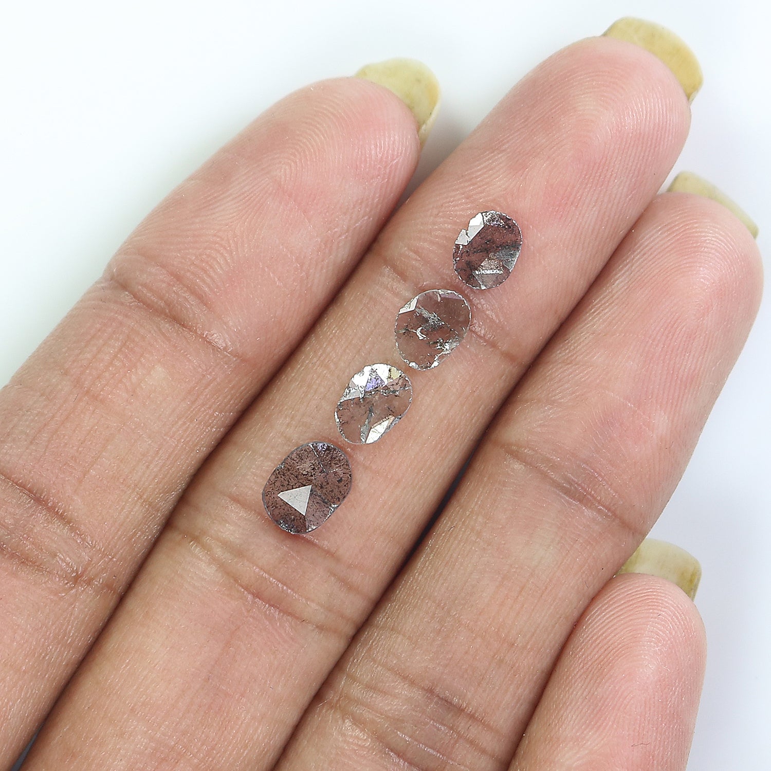 1.01 CT Natural Loose Slice Cut Diamond Salt And Pepper Uncut Diamond 7.00 MM Natural Black Grey Color Diamond Irregular Cut Diamond LQ3301