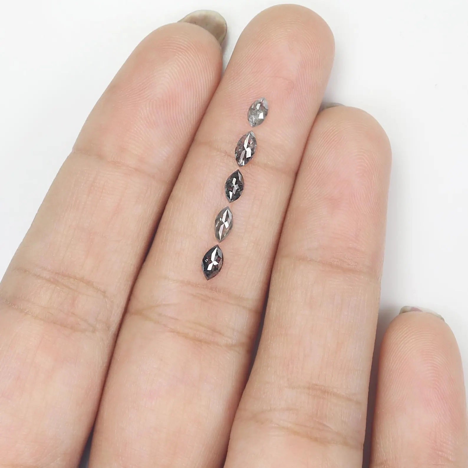 0.55 CT Natural Loose Marquise Shape Diamond Salt And Pepper Marquise Diamond 4.90 MM Natural Black Grey Marquise Rose Cut Diamond NQ2422