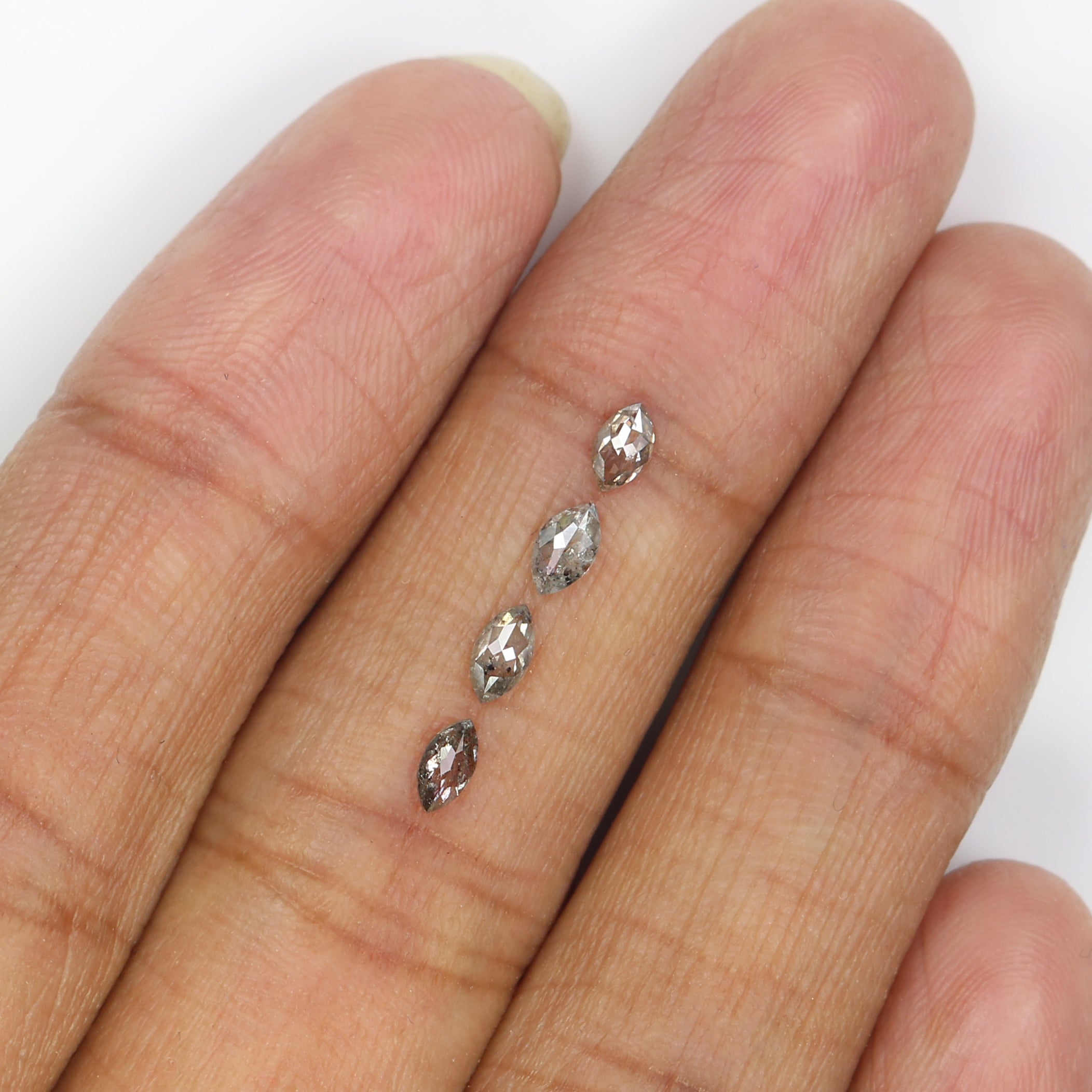 0.44 CT Natural Loose Marquise Shape Diamond Salt And Pepper Marquise Cut Diamond 4.60 MM Black Grey Color Marquise Rose Cut Diamond KQ2659