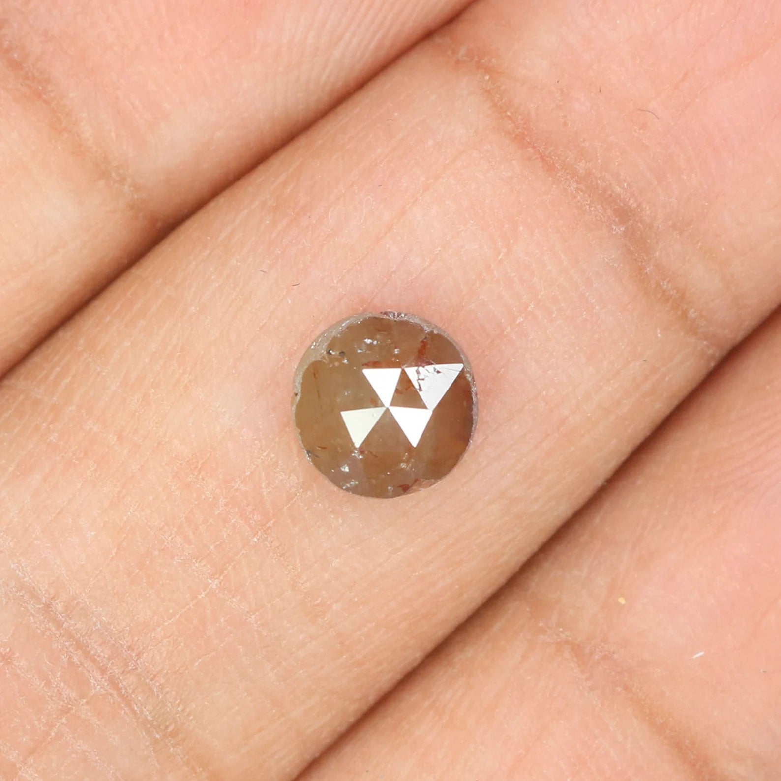 0.77 Ct Natural Loose Round Rose Cut Diamond Brown Rose Cut Diamond 6.00 MM Natural Loose Diamond Brown Color Round Rose Cut Diamond N7954