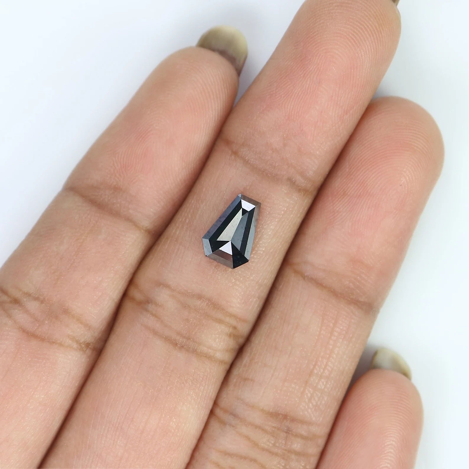 1.16 CT Natural Loose Coffin Shape Diamond Black Color Coffin Cut Diamond 8.15 MM Natural Diamond Black Color Coffin Rose Cut Diamond NQ2519