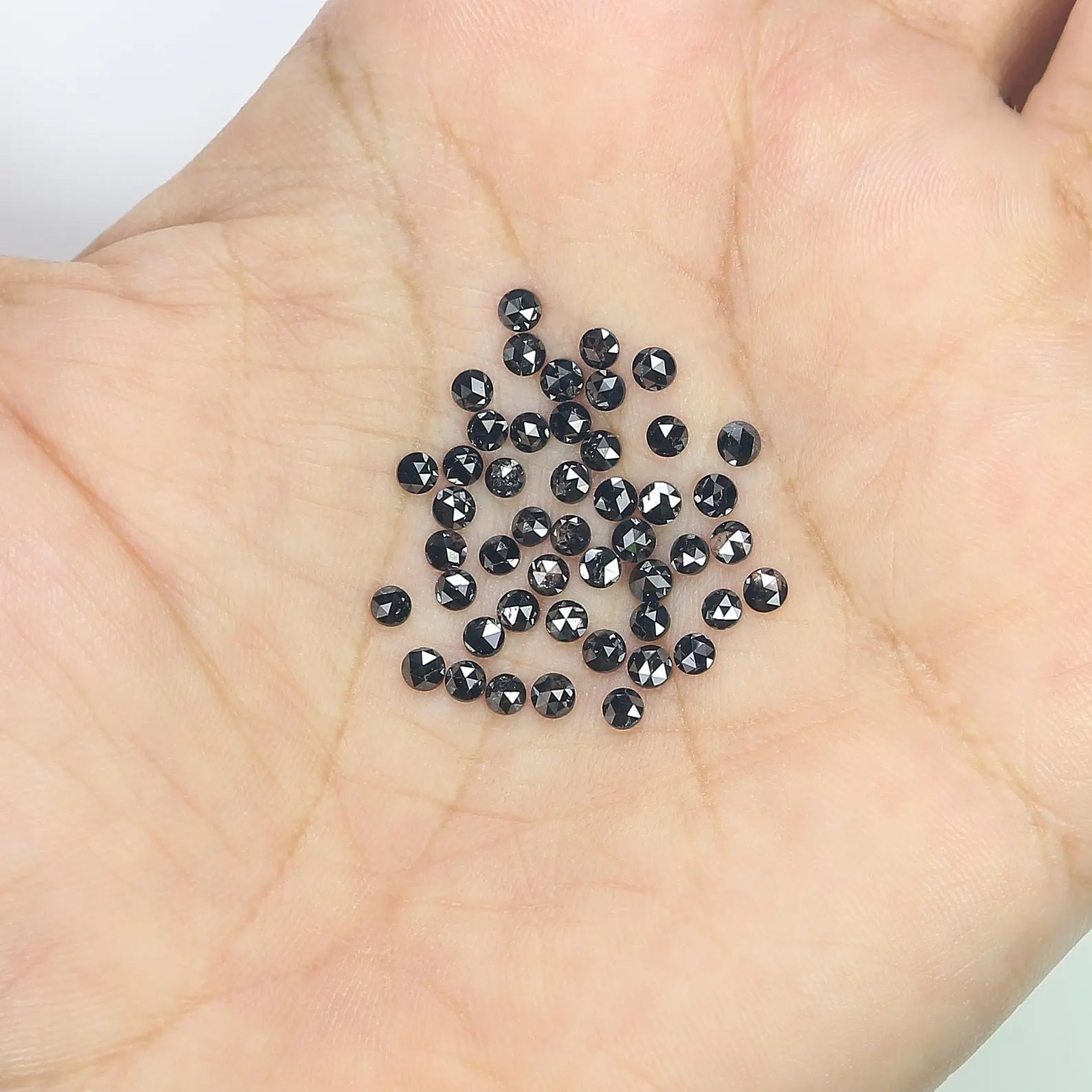 3.32 CT Natural Loose Round Shape Diamond Black Color Round Diamond 2.60 MM Natural Loose Diamond Black Color Round Rose Cut Diamond NQ1798