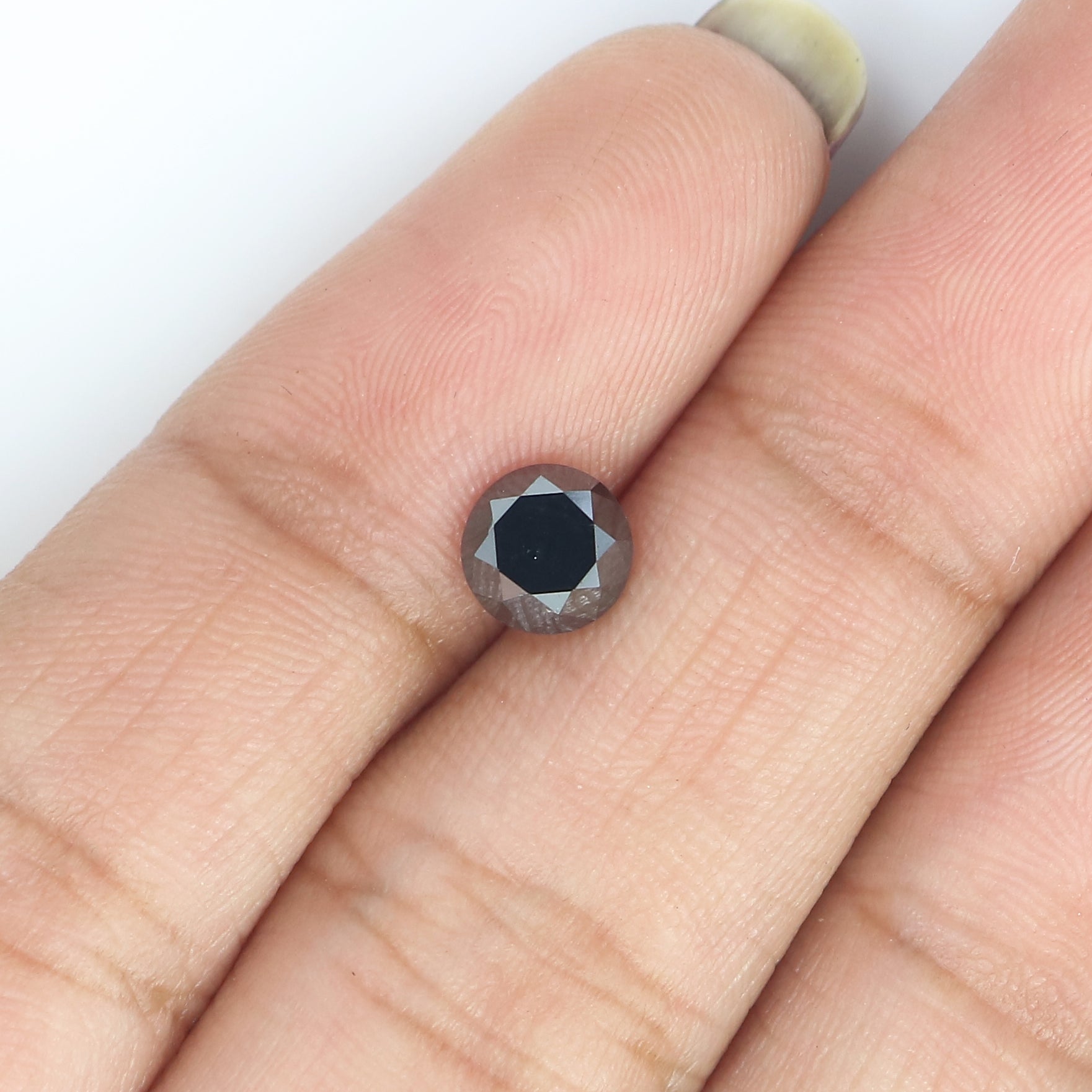 1.02 Ct Natural Loose Round Diamond Black Color Round Diamond 5.65 MM Natural Loose Diamond Black Color Round Brilliant Cut Diamond LC05