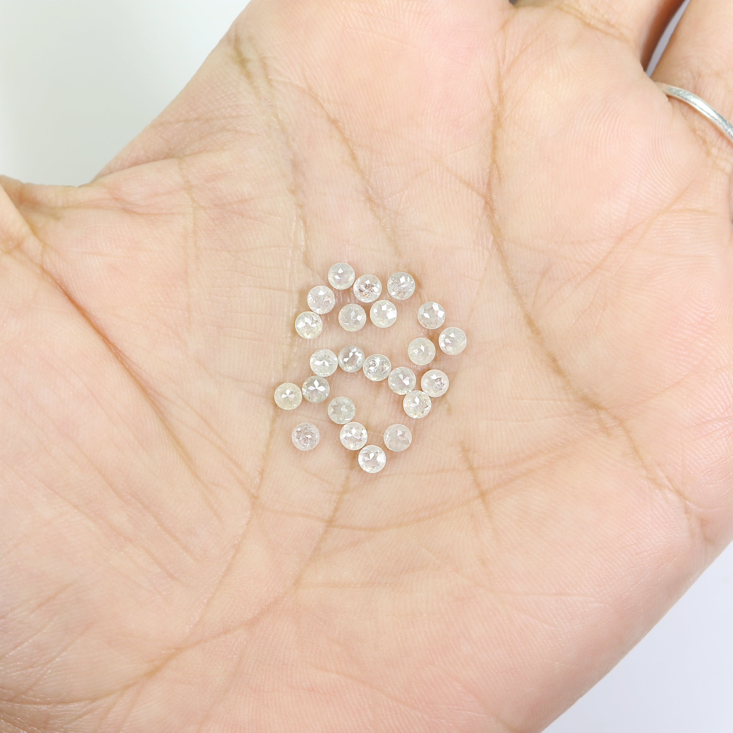 2.56 CT Natural Loose Round Rose Cut Diamond Grey Color Round Shape Diamond 2.70 MM Natural Loose Grey Color Round Rose Cut Diamond LQ5127