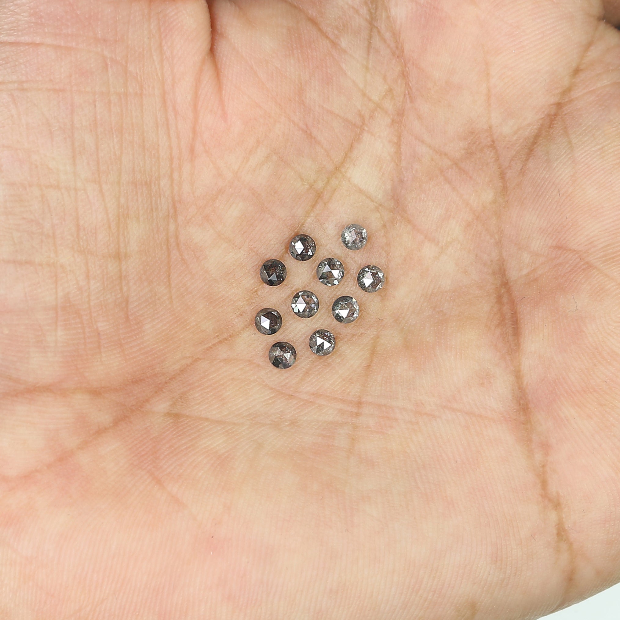 1.15 CT Natural Loose Round Shape Diamond Salt And Pepper Round Diamond 2.70 MM Natural Loose Black Grey Color Round Rose Cut Diamond N2305