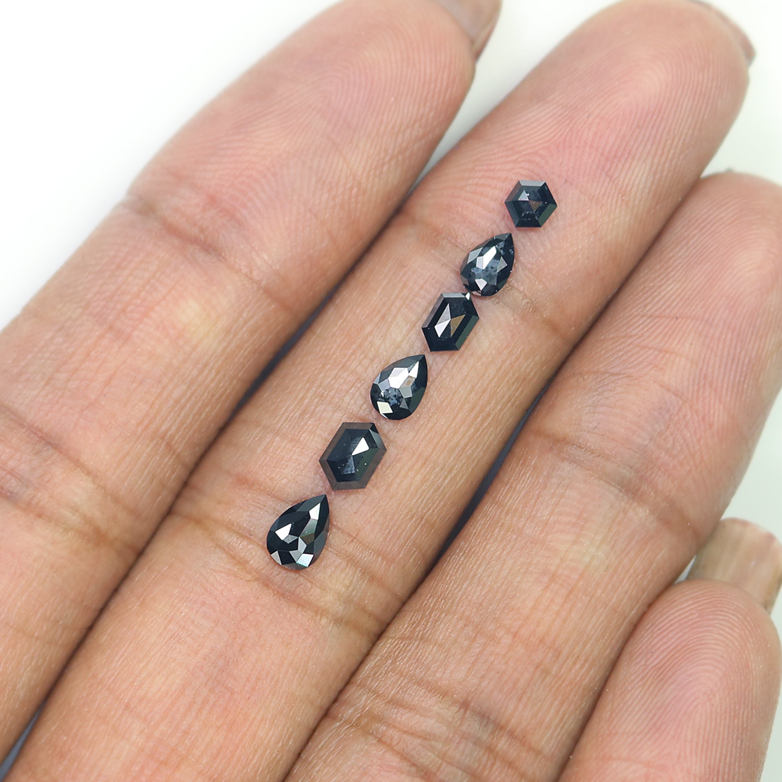 0.98 CT Natural Loose Mix Shape Diamond Black Color Mix Shape Diamond 5.05 MM Natural Loose Black Color Mix Shape Rose Cut Diamond L2701