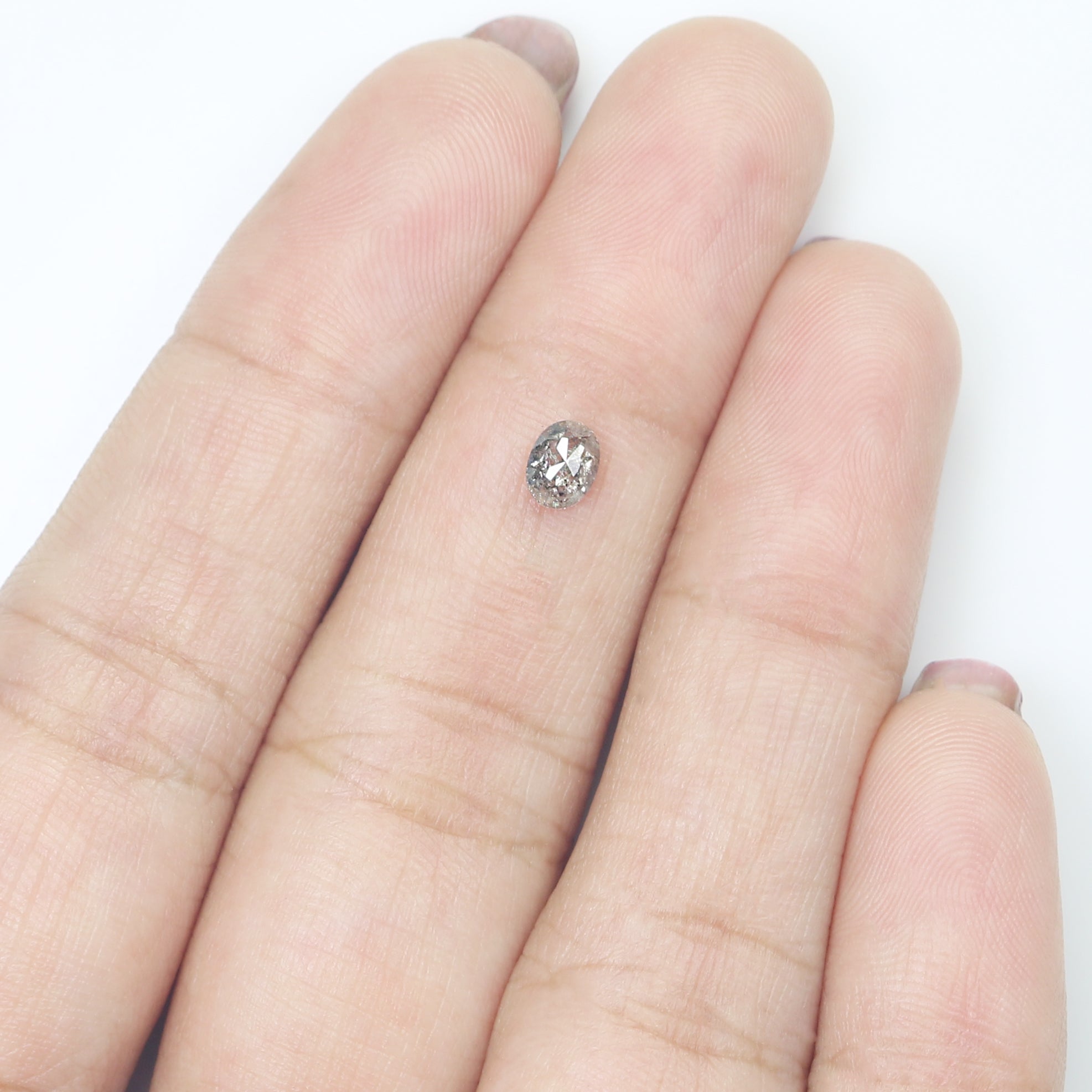 0.36 Ct Natural Loose Oval Shape Diamond Salt And Pepper Oval Cut Diamond 4.70 MM Natural Loose Black Gray Color Oval Rose Cut Diamond LQ435