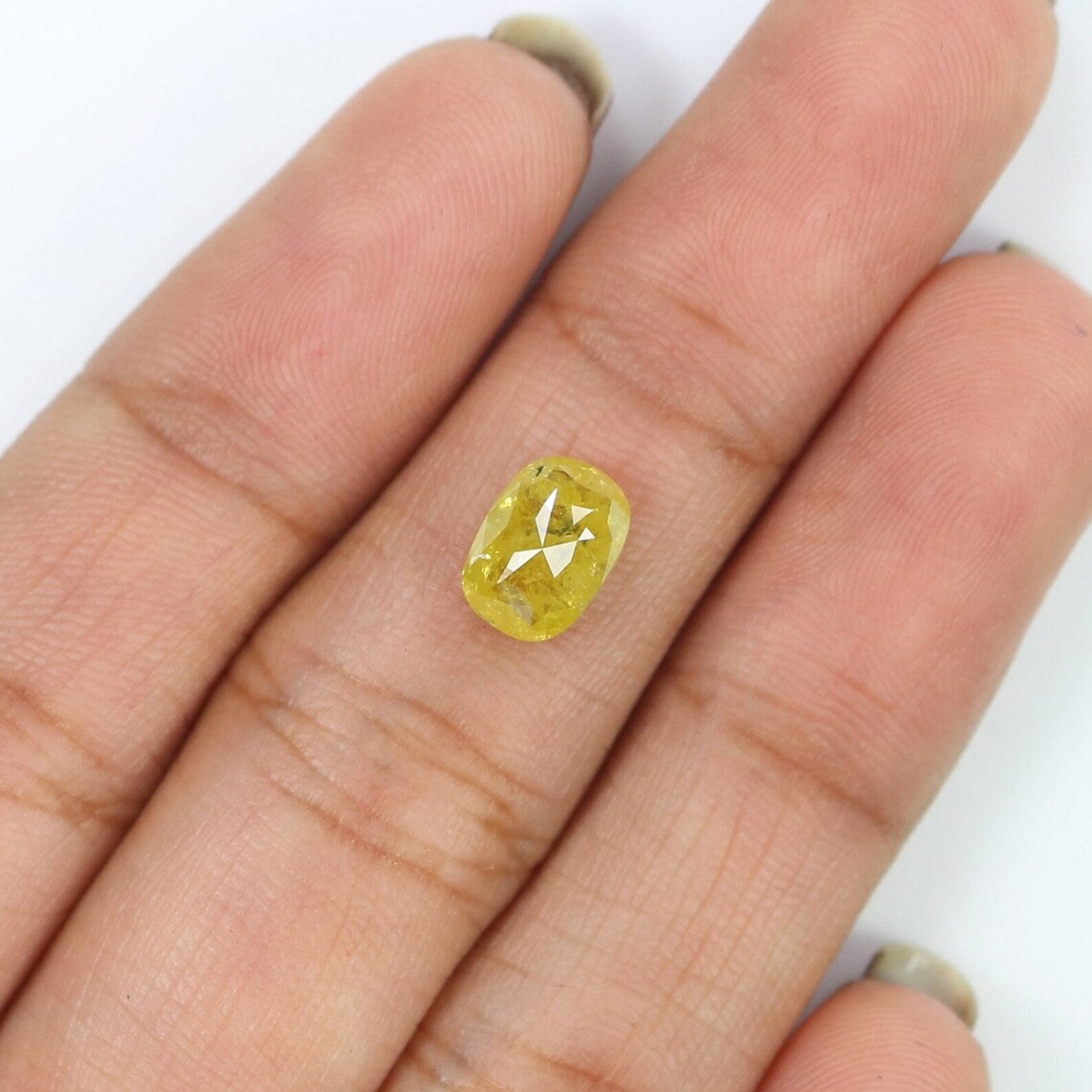 1.65 CT Natural Loose Oval Diamond Yellow Color Oval Cut Diamond 7.95 MM Natural Loose Diamond Yellow Color Oval Rose Cut Diamond NQ324