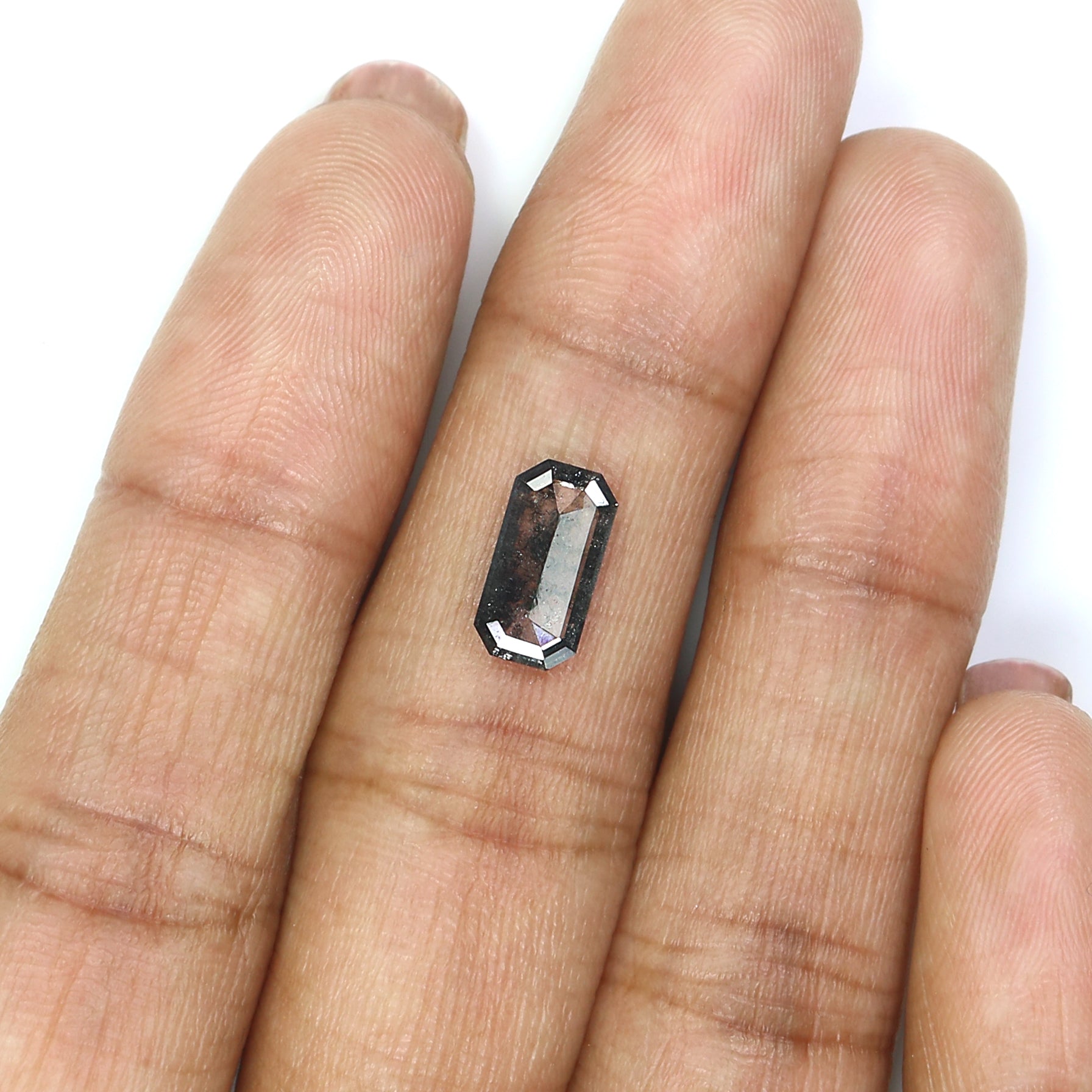 1.07 CT Emerald Rose Cut Salt And Pepper Lab Grown 10.10 MM Loose Diamond CVD Fancy Black Grey Color Lab Created Antique Cut Diamonds N2633