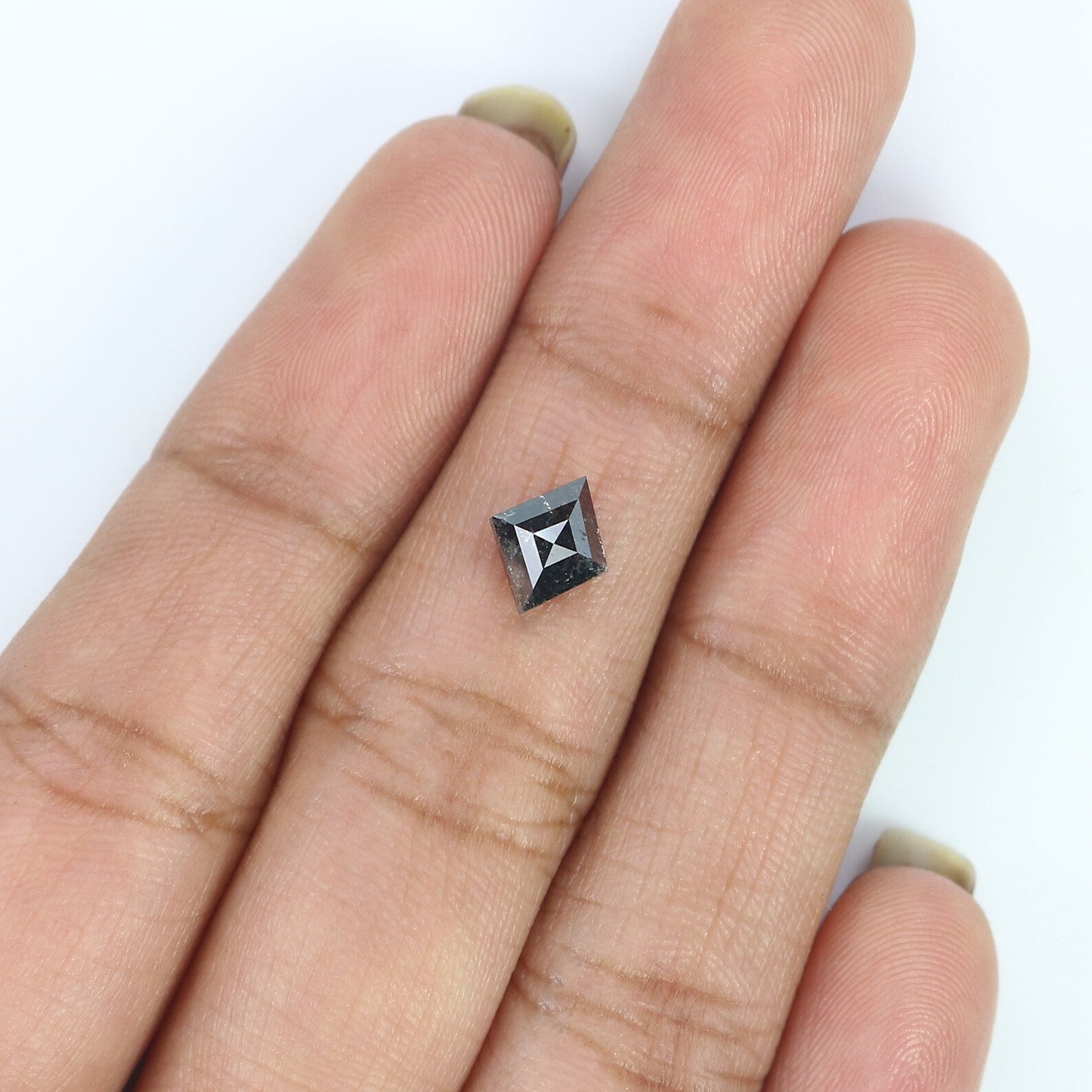 0.88 CT Natural Loose Kite Shape Diamond Salt And Pepper Kite Diamond 7.40 MM Natural Diamond Black Gray Color Kite Rose Cut Diamond NQ2511