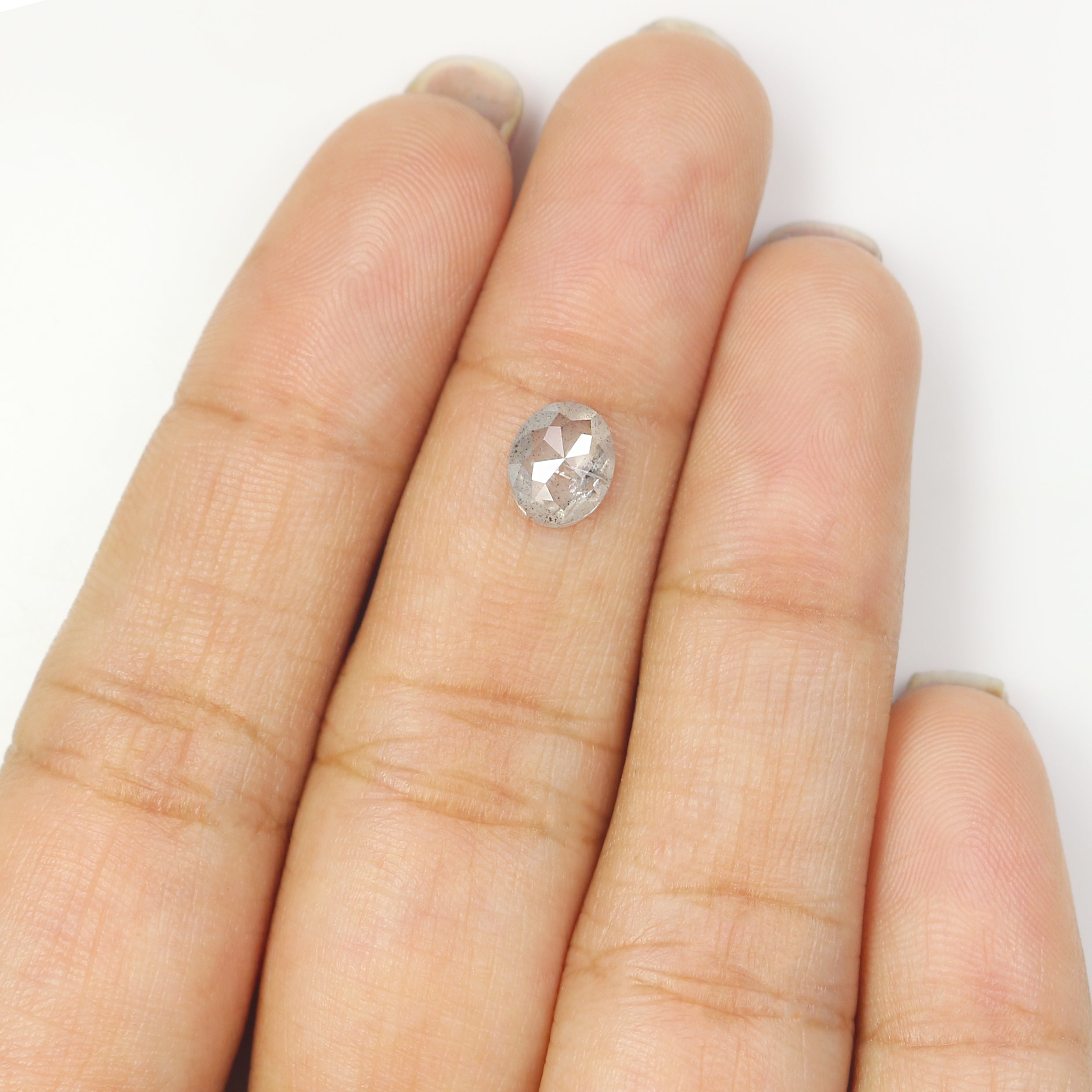 1.03 Ct Natural Loose Oval Shape Diamond Black Grey Color Oval Cut Diamond 7.00 MM Natural Loose Salt and Pepper Oval Shape Diamond QL1098