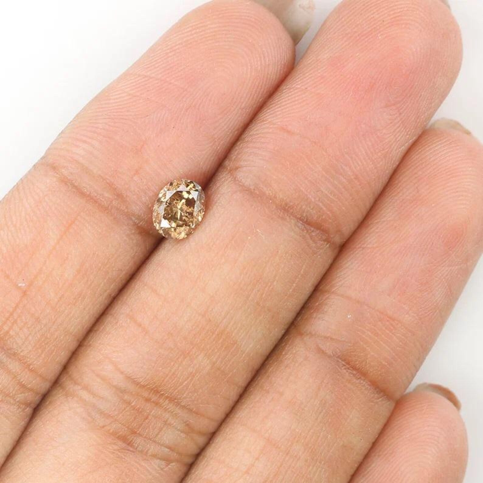 0.63 Ct Natural Loose Oval Shape Diamond Brown Color Oval Cut Diamond 5.70 MM Natural Diamond Brown Color Oval Brilliant Cut Diamond NQ1294
