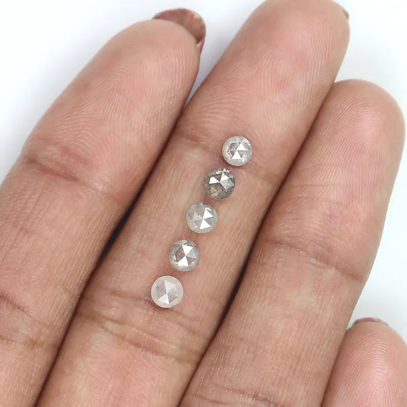 1.03 CT Natural Loose Round Rose Cut Diamond Grey Color Round Diamond 3.50 MM Natural Loose Grey Color Round Rose Cut Shape Diamond NQ7885