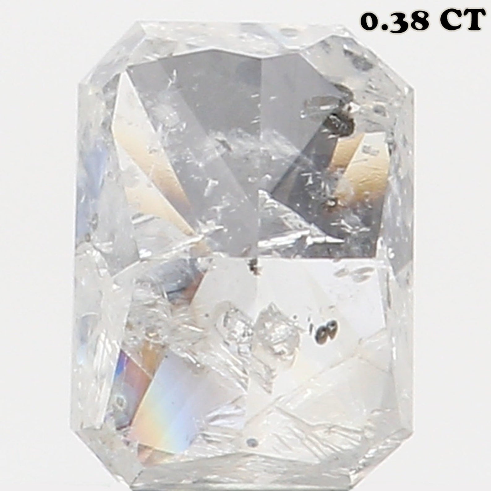 0.38 Ct Natural Loose Diamond Emerald White Grey Color I1 Clarity 4.60 MM KDN7497