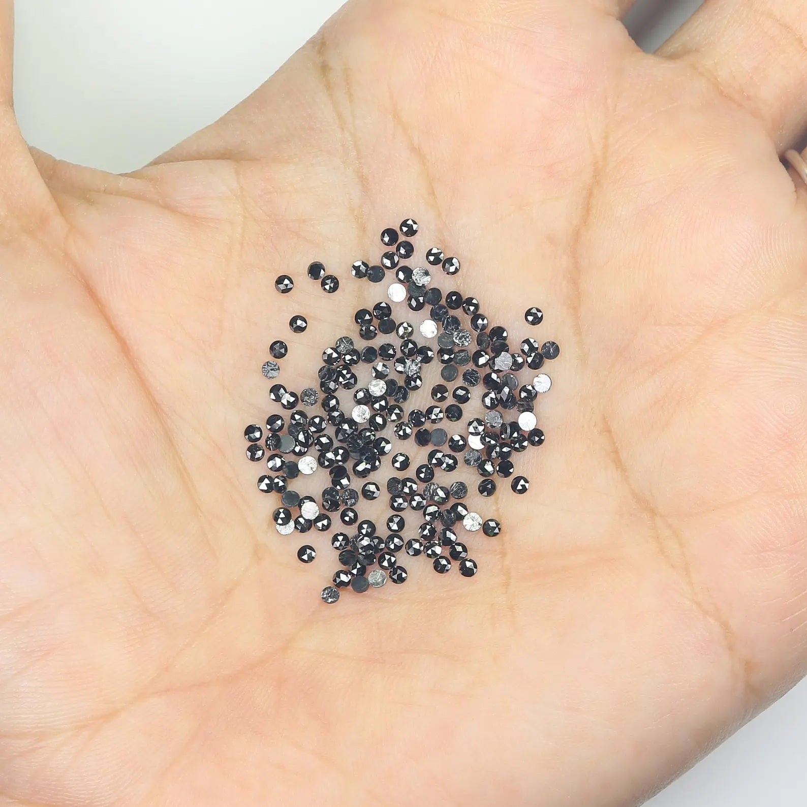 2.94 CT Natural Loose Round Shape Diamond Black Color Round Diamond 1.55 MM Natural Loose Diamond Black Color Round Rose Cut Diamond NQ1821