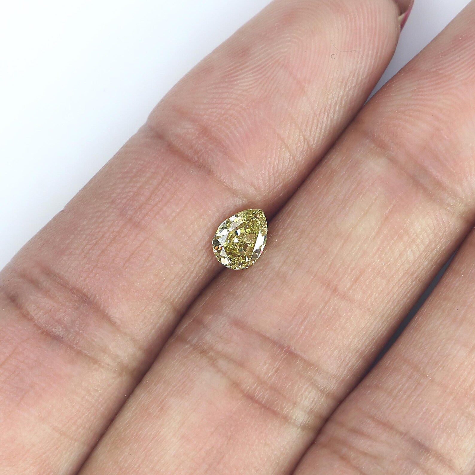0.53 Ct Natural Loose Pear Shape Diamond Yellow Color Pear Cut Diamond 6.00 MM Natural Loose Yellow Color Pear Brilliant Cut Diamond QN6985