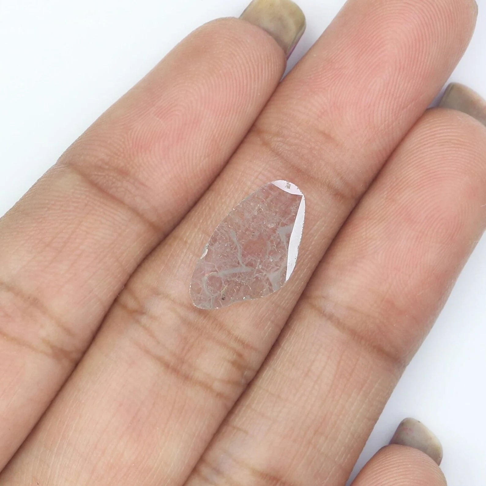0.70 CT Natural Loose Slice Shape Diamond Grey Color Slice Diamond 14.80 MM Natural Loose Diamond Slice Shape Irregular Cut Diamond NQ649