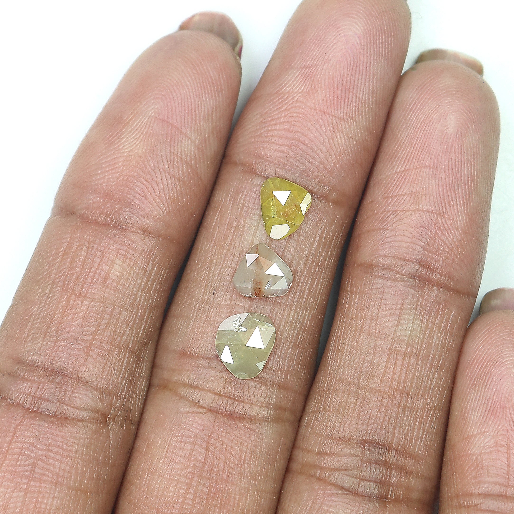 1.09 CT Natural Loose Slice Shape Diamond Yellow Color Slice Cut Diamond 6.85 MM Natural Loose Grey Color Slice Irregular Cut Diamond LQ3212