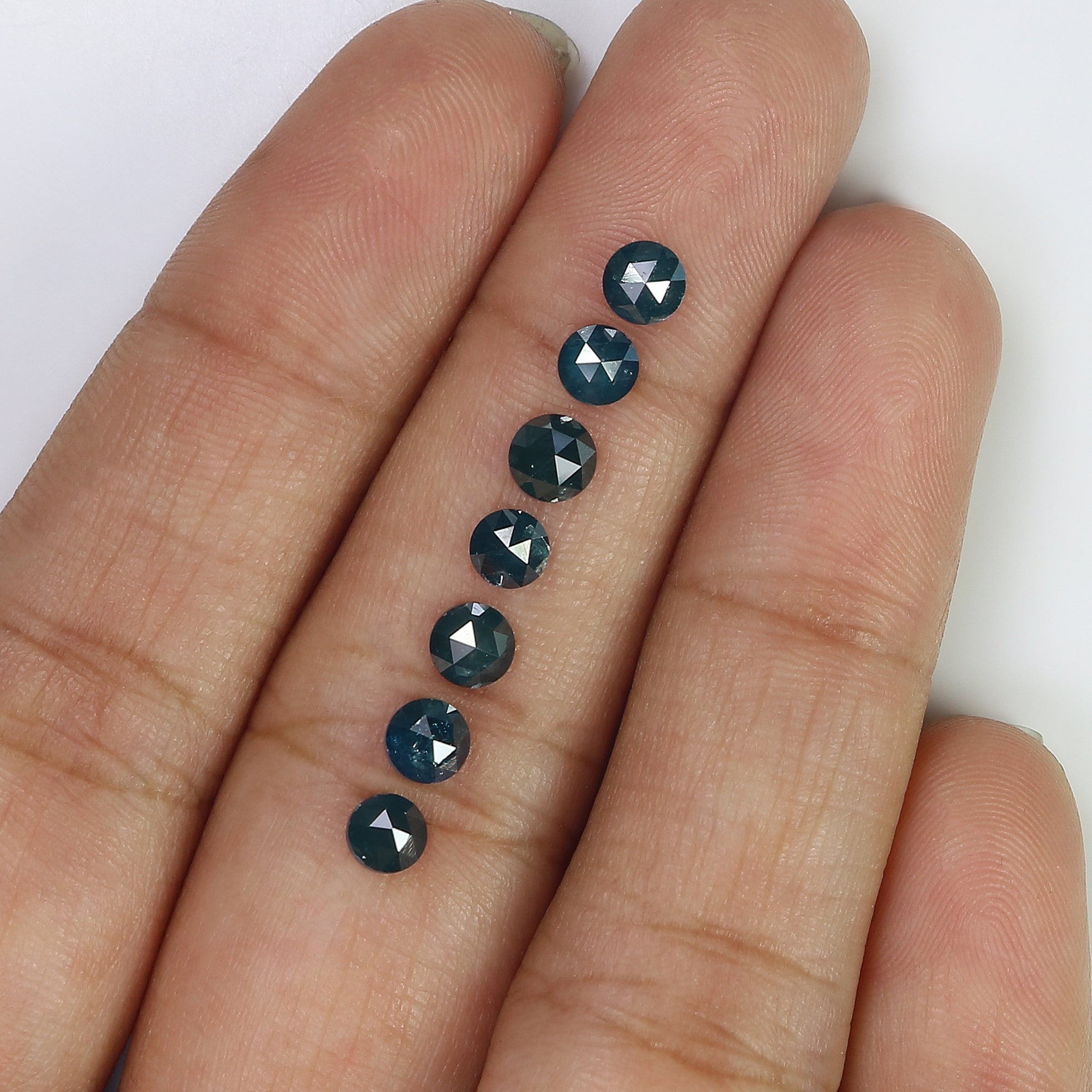 2.01 CT Natural Loose Round Rose Cut Diamond Blue Color Round Shape Diamond 3.90 MM Natural Blue Color Diamond Round Rose Cut Diamond LQ2422