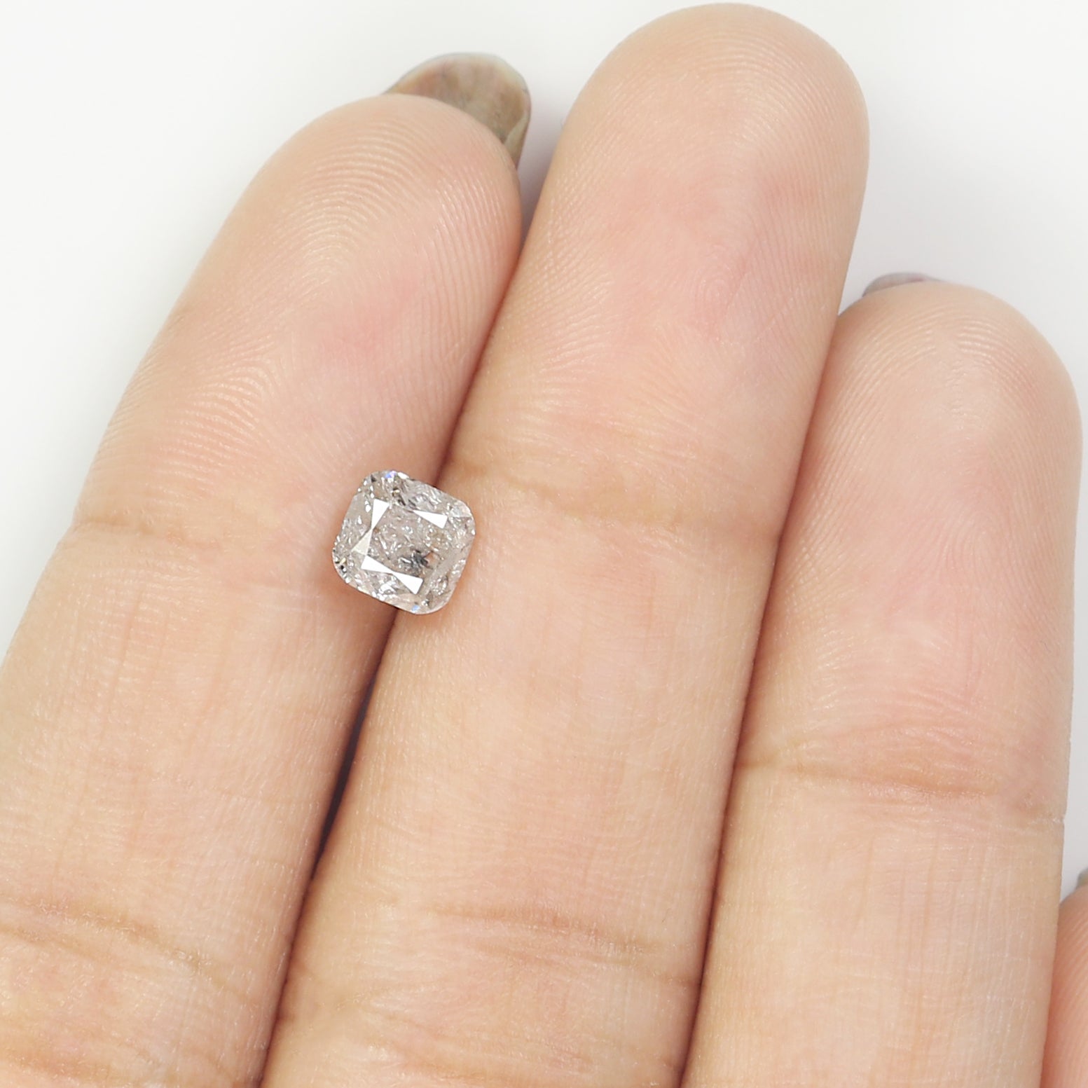 0.97 CT Natural Loose Cushion Shape Diamond Salt And Pepper Cushion Diamond 5.20 MM Natural Grey Color Cushion Brilliant Cut Diamond LQ7410