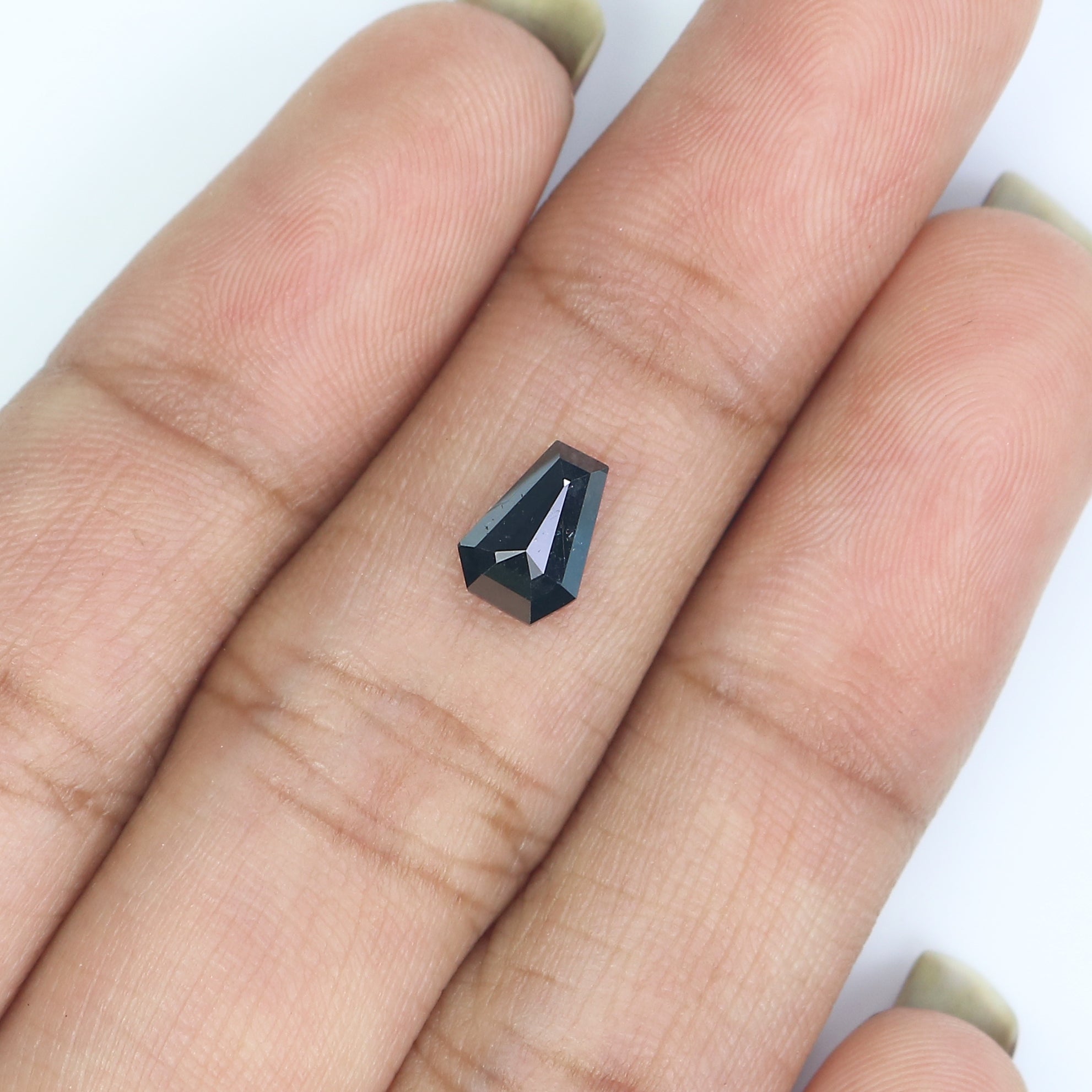 0.70 CT Natural Loose Coffin Shape Diamond Black Color Coffin Cut Diamond 7.10 MM Natural Loose Black Color Coffin Rose Cut Diamond KQ2716