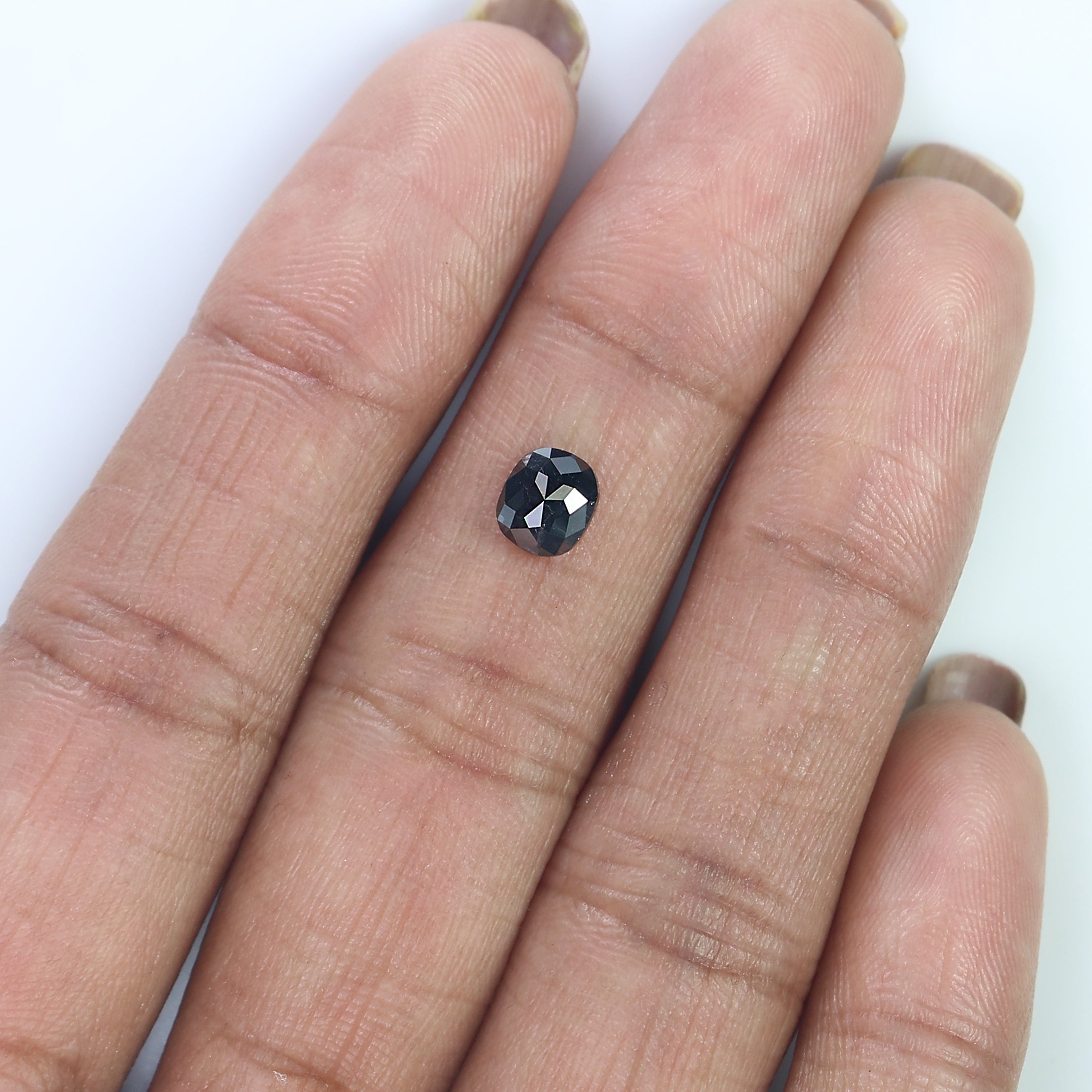 0.78 CT Natural Loose Oval Shape Diamond Black Oval Rose Cut Diamond 5.95 MM Natural Loose Black Color Oval Shape Rose Cut Diamond QK2517