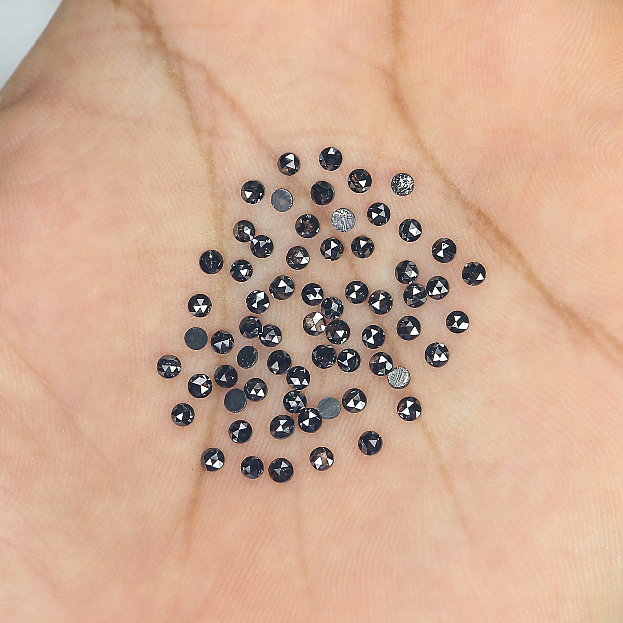 2.81 CT Natural Loose Round Shape Diamond Black Color Round Cut Diamond 2.10 MM Natural Diamond  Black Color Round Rose Cut Diamond LQ1855