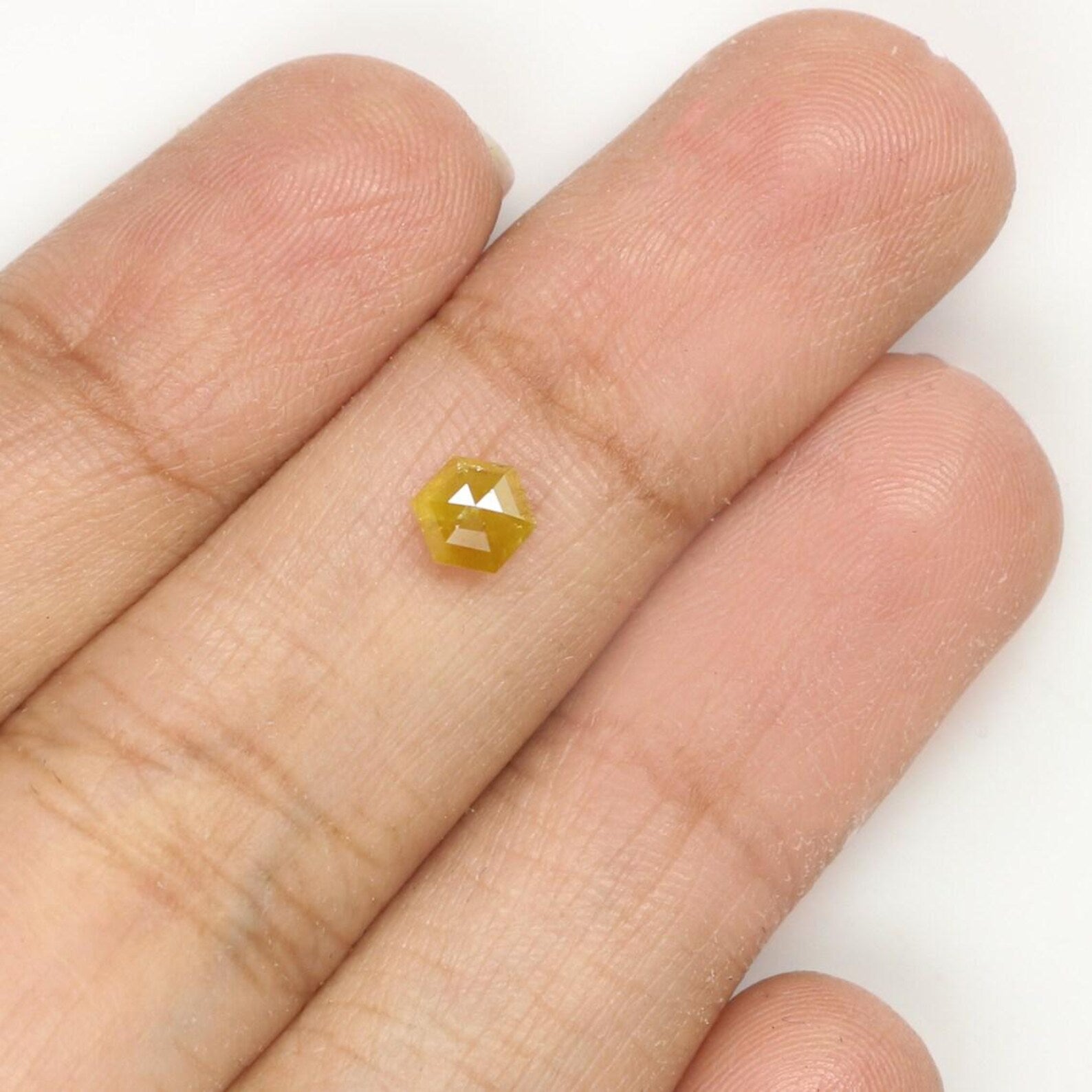 0.45 CT Natural Loose Hexagon Shape Diamond Yellow Color Hexagon Cut Diamond 5.10 MM Natural Loose Diamond Hexagon Rose Cut Diamond NQ1853