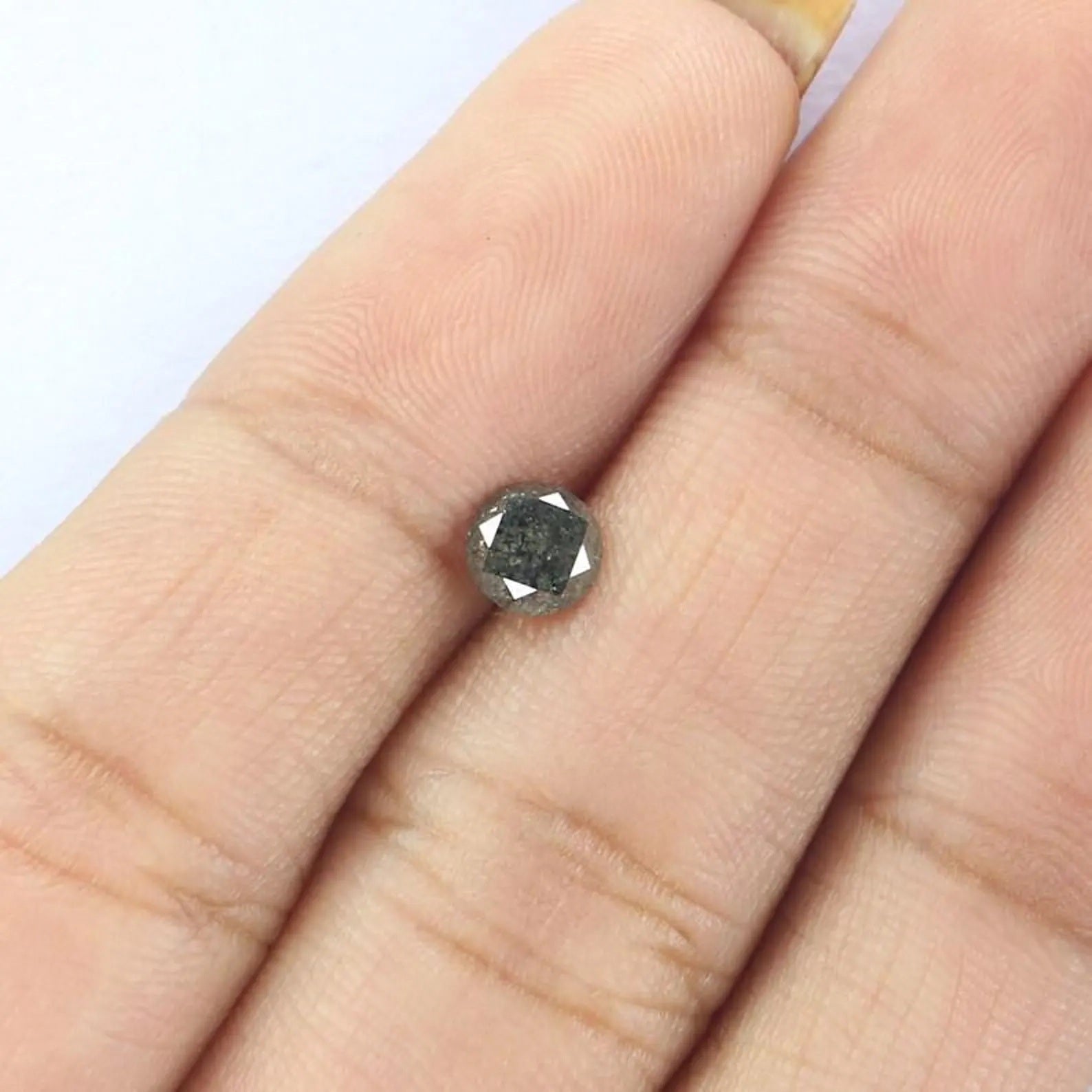 0.56 CT Natural Loose Round Shape Diamond Salt And Pepper Round Diamond 4.80 MM Natural Black Gray Color Round Brilliant Cut Diamond NQ9528