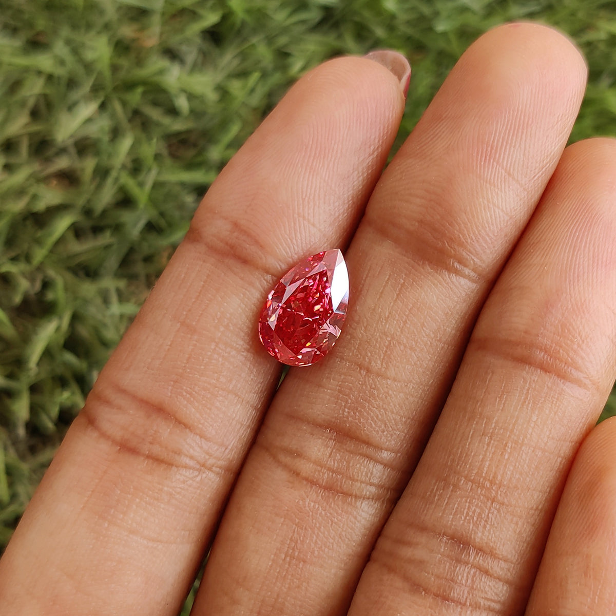 3.07 CT IGI Certified Pear Modified Brilliant Cut Diamond Fancy Vivid Pink Color VVS2 Clarity Lab Grown Diamond Lab Created Diamond L3689