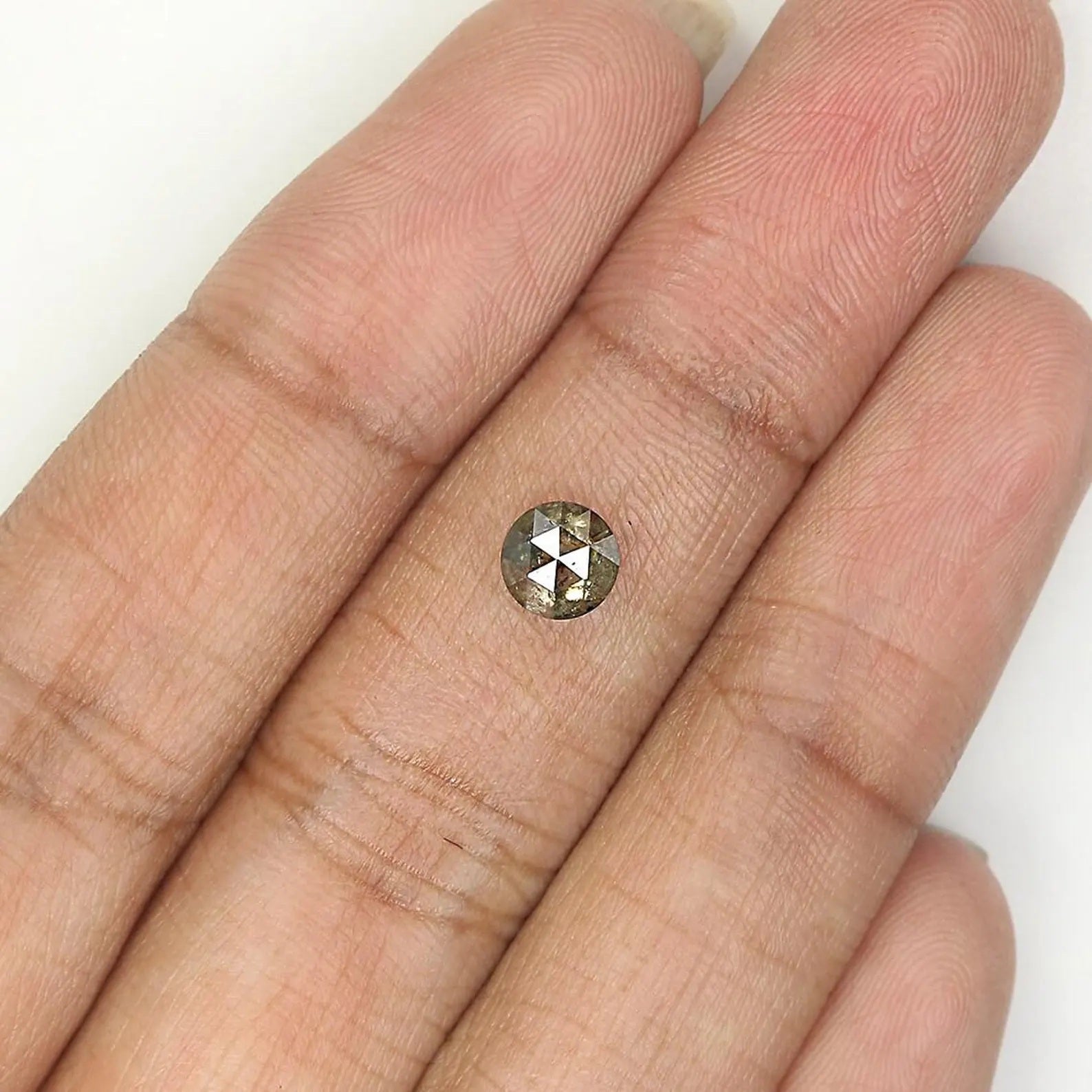 0.73 CT Natural Loose Round Shape Diamond Salt And Pepper Round Diamond 5.20 MM Natural Loose Black Grey Color Round Rose Cut Diamond NQ1520