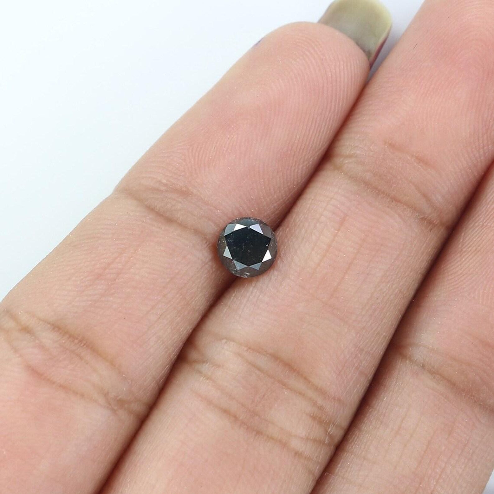 0.56 CT Natural Loose Round Shape Diamond Salt And Pepper Round Diamond 5.00 MM Natural Black Gray Color Round Brilliant Cut Diamond NQ9736