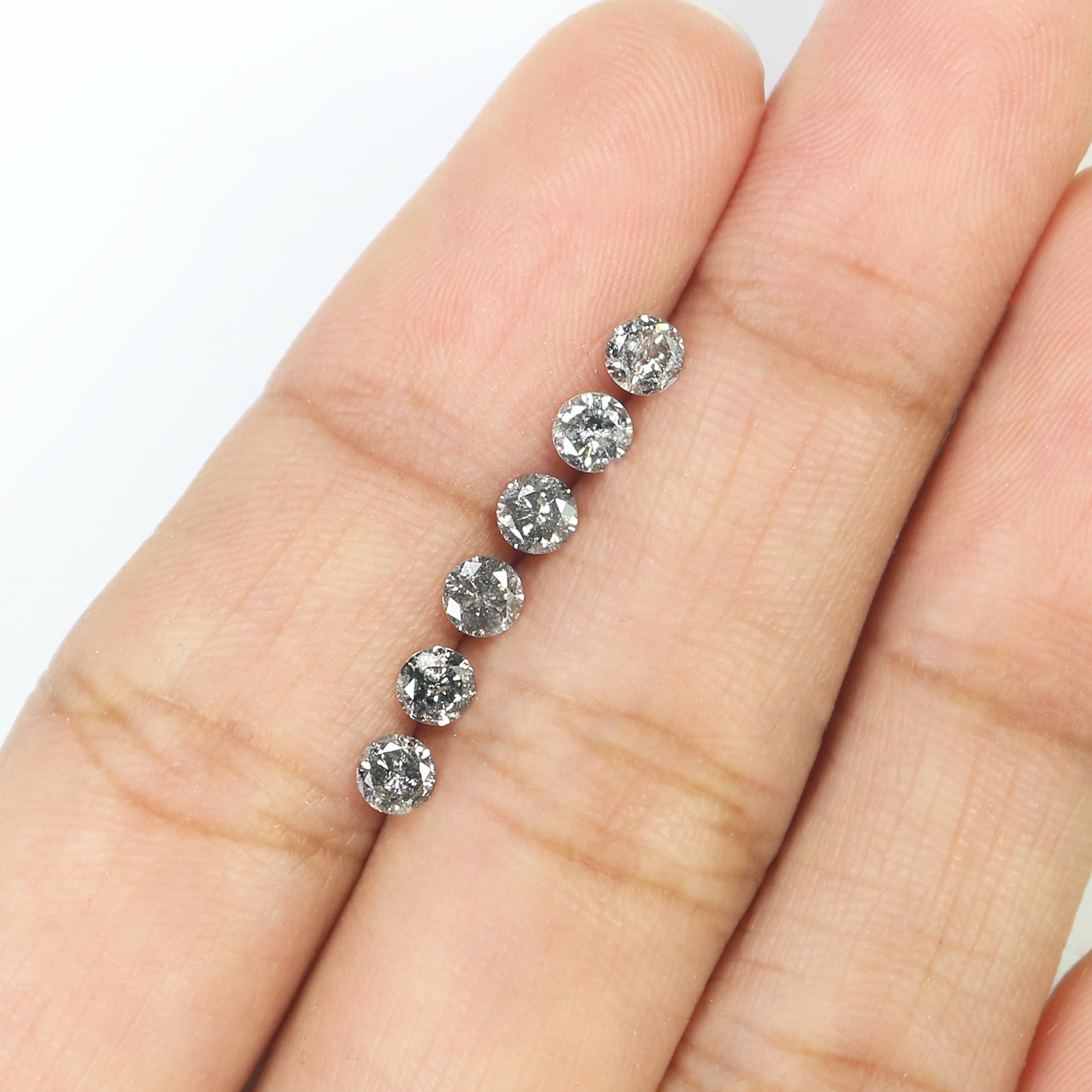 0.81 CT Natural Loose Round Shape Diamond Salt And Pepper Round Cut Diamond 3.20 MM Natural Loose Diamond Round Brilliant Cut Diamond QL1386