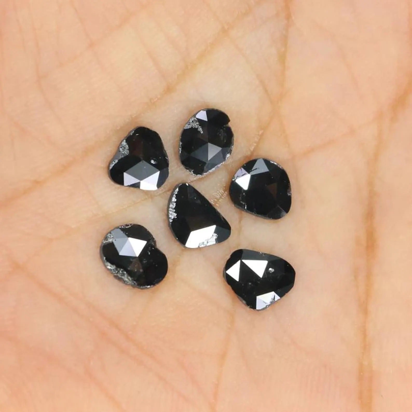 1.58 CT Natural Loose Slice Shape Diamond Black Color Irregular Diamond 6.15 MM Natural Diamond Black Color Slice Rose Cut Diamond NQ2190