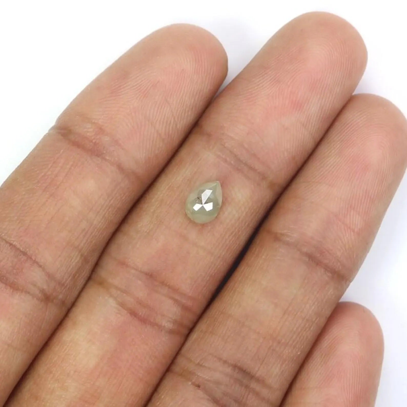 0.60 CT Natural Loose Pear Shape Diamond Grey Color Pear Cut Diamond 6.20 MM Natural Loose Grey Color Diamond Pear Rose Cut Diamond NQ2394