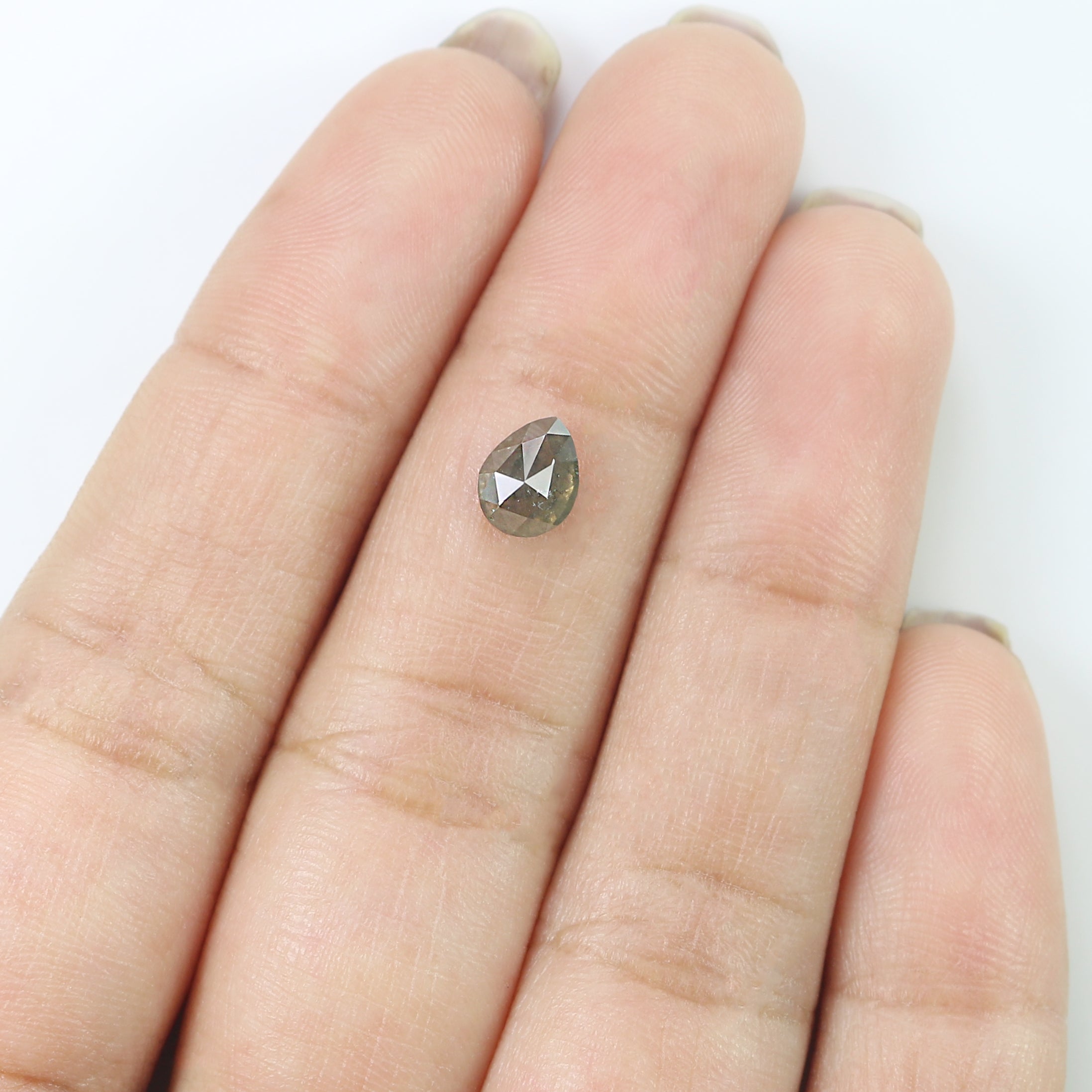 1.00 CT Natural Loose Pear Shape Diamond Grey Color Pear Cut Diamond 6.70 MM Natural Loose Grey Color Diamond Pear Rose Cut Diamond LQ7569
