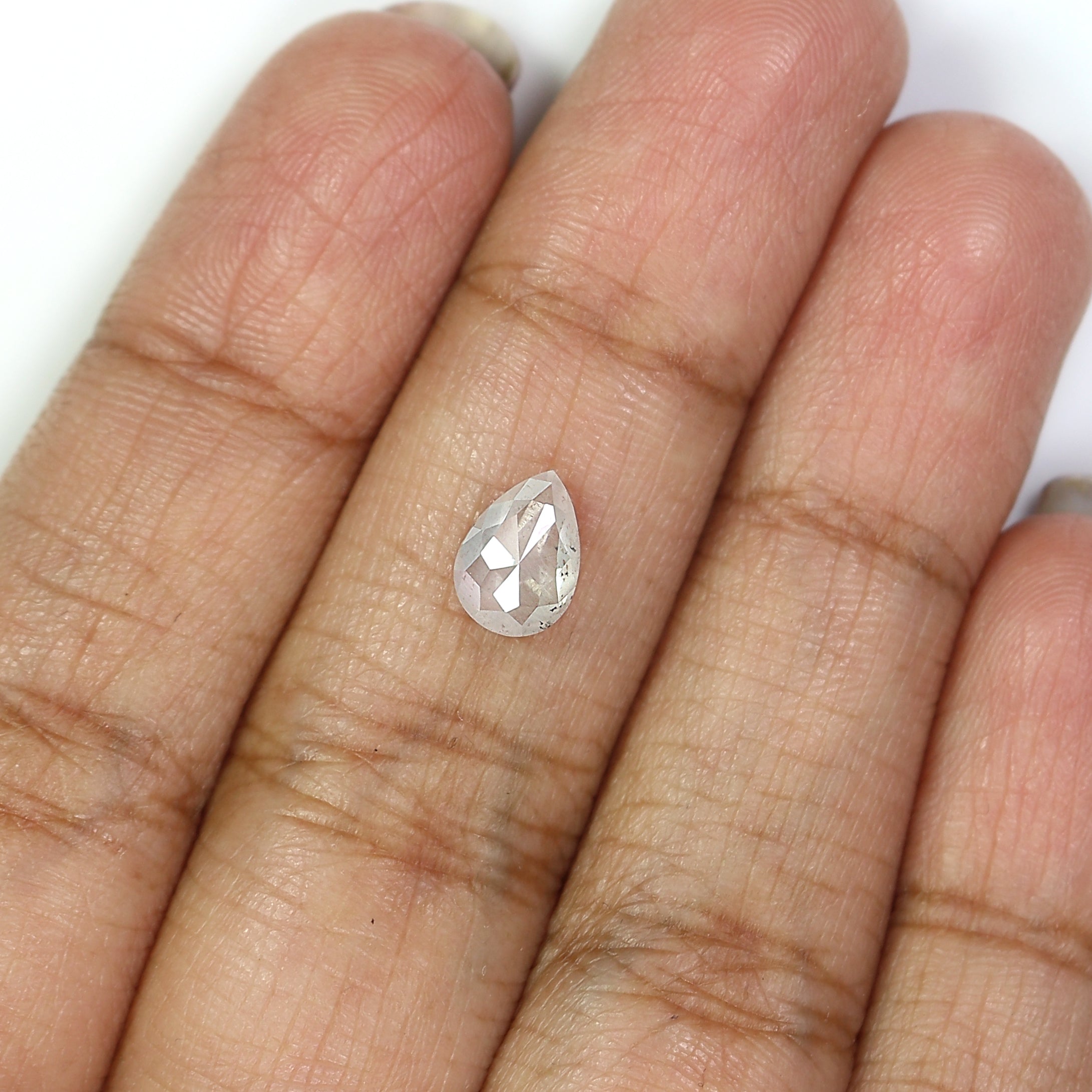 1.27 CT Natural Loose Pear Shape Diamond Grey Color Pear Cut Diamond 7.75 MM Natural Loose Salt And Pepper Pear Rose Cut Diamond LQ3318