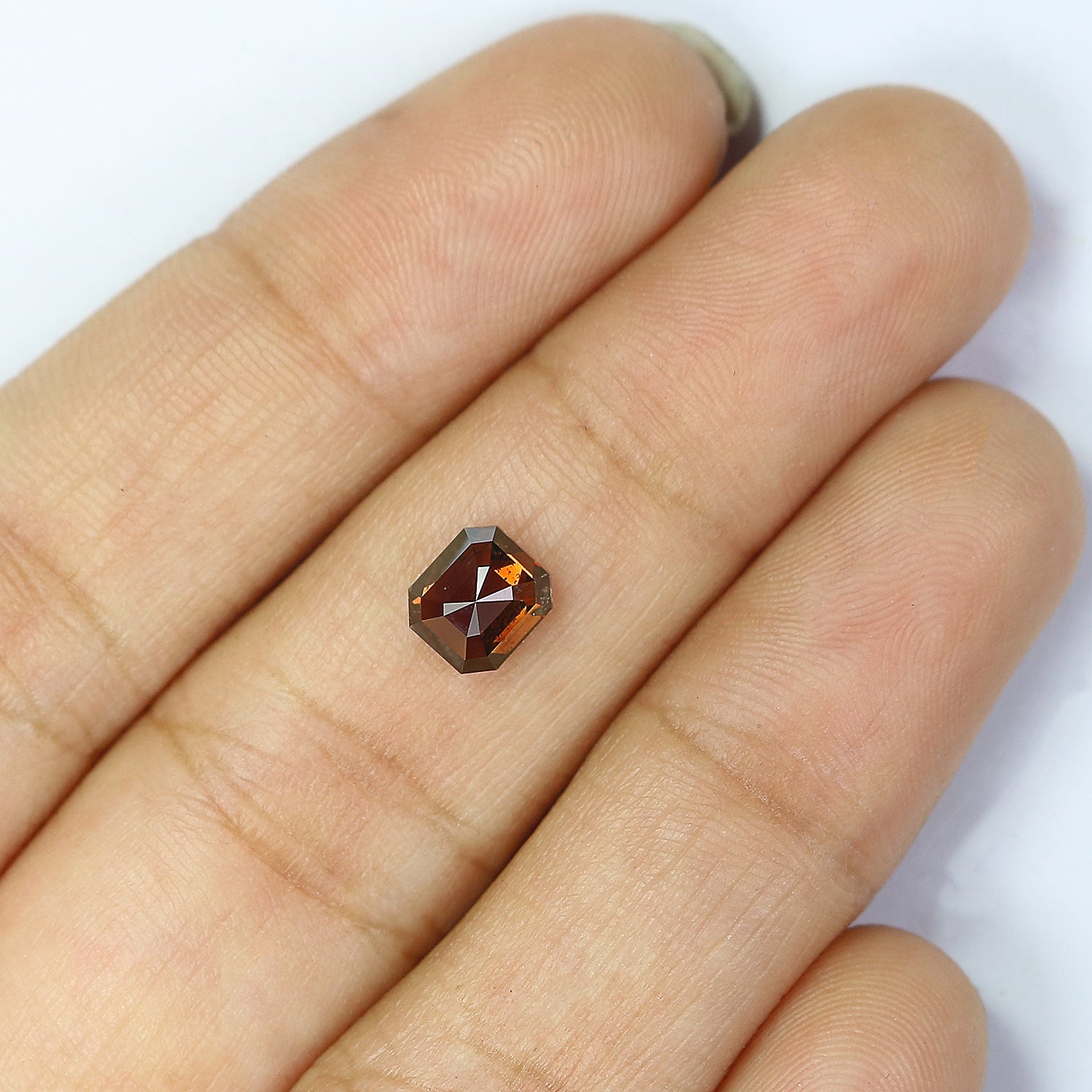1.10 Ct IGI CERTIFIED Natural Loose Emerald Shape Diamond Deep Orange Brown Color Emerald Diamond 5.90 MM Natural Emerald Cut Diamond QL7721