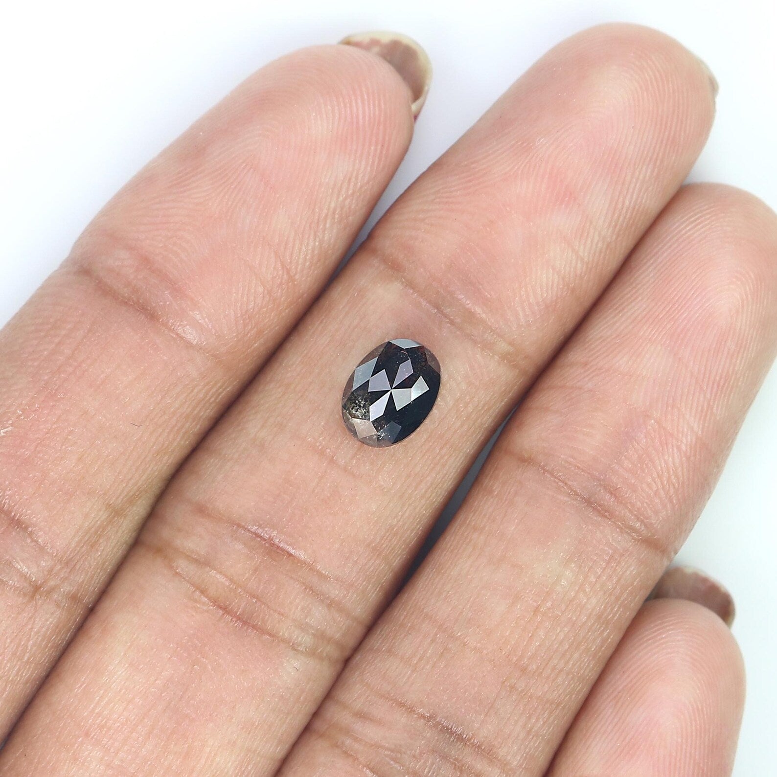 1.06 CT Natural Loose Oval Shape Diamond Salt And Pepper Oval Cut Diamond 7.50 MM Natural Loose Diamond Oval Shape Rose Cut Diamond QN1313