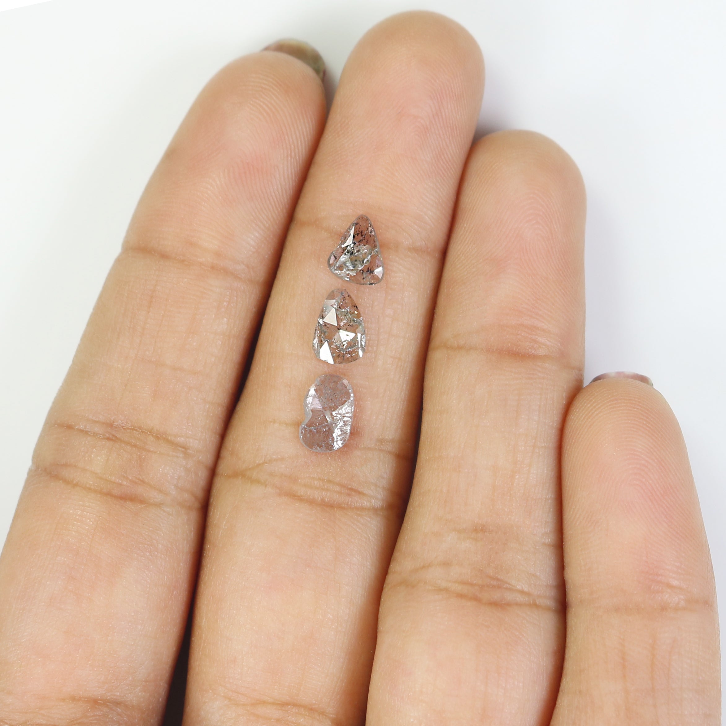 1.08 Ct Natural Loose Slice Shape Diamond Salt And Pepper Slice Cut Diamond 6.25 MM Natural Black Grey Diamond Irregular Cut Diamond LQ1479