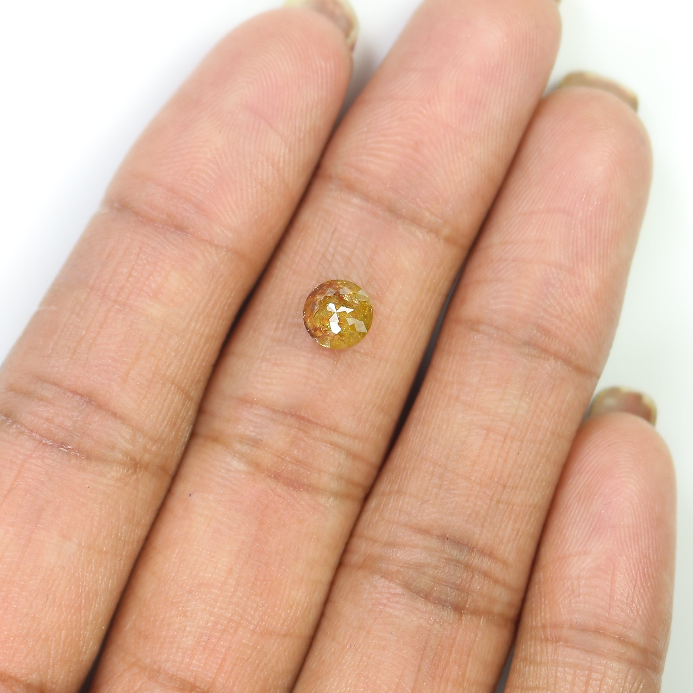 1.07 CT Natural Loose Round Rose Cut Diamond Brown Color Round Shape Diamond 5.80 MM Natural Yellow Color Round Rose Cut Diamond LQ9962