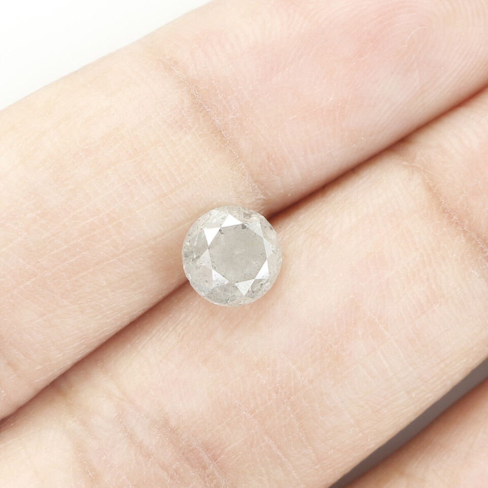 1.25 Ct Natural Loose Round Brilliant Cut Diamond Milky Grey Color Diamond 6.15 MM Natural Milky Grey Color Round Brilliant Diamond QN486