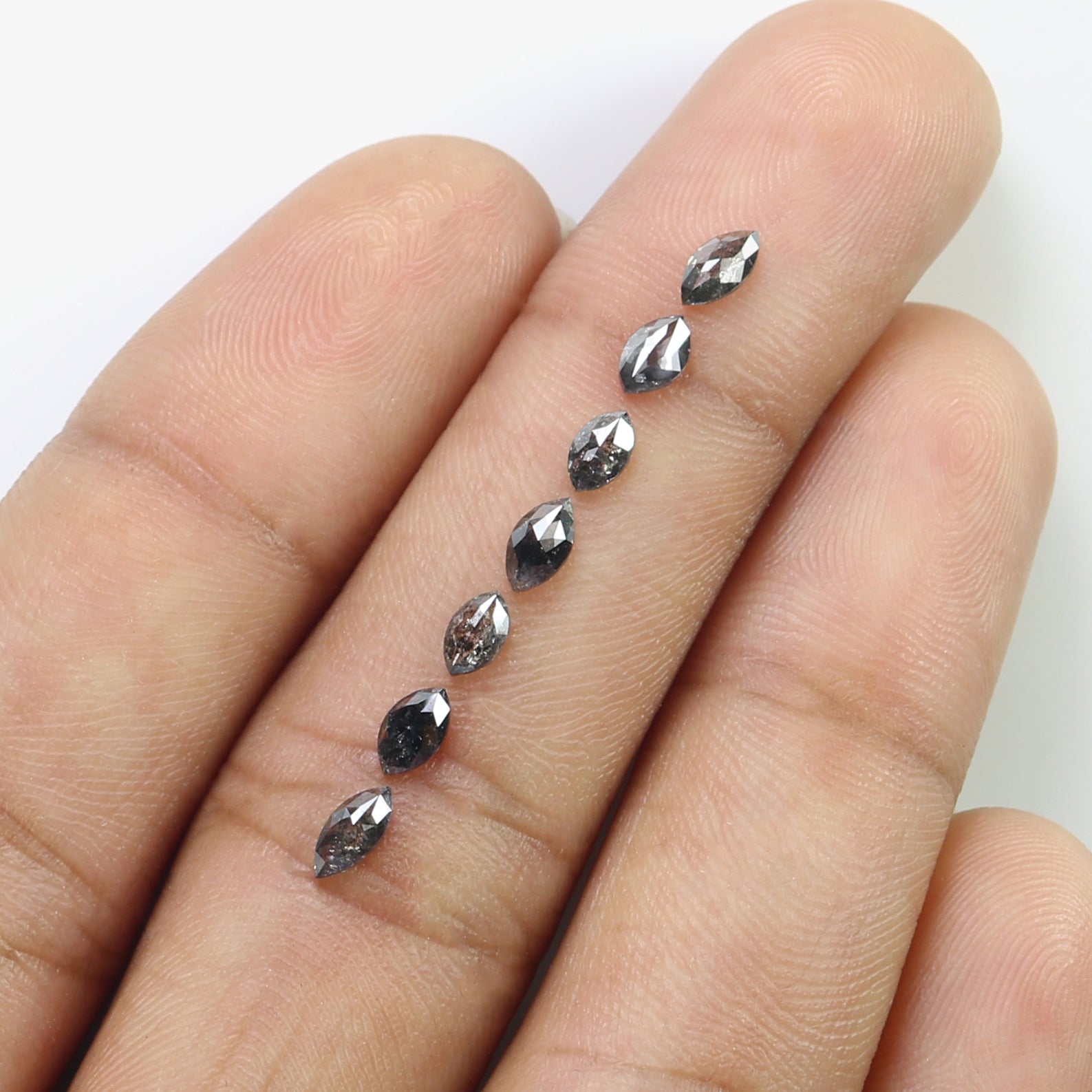 0.94 CT Natural Loose Marquise Shape Diamond Salt And Pepper Marquise Cut Diamond 4.40 MM Natural Black Grey Color Marquise Diamond L2669