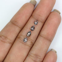 Natural Loose Pear Diamond, Salt And Pepper Pear Diamond, Natural Loose Diamond, Pear Rose Cut Diamond, 0.63 CT Pear Cut Diamond L2893