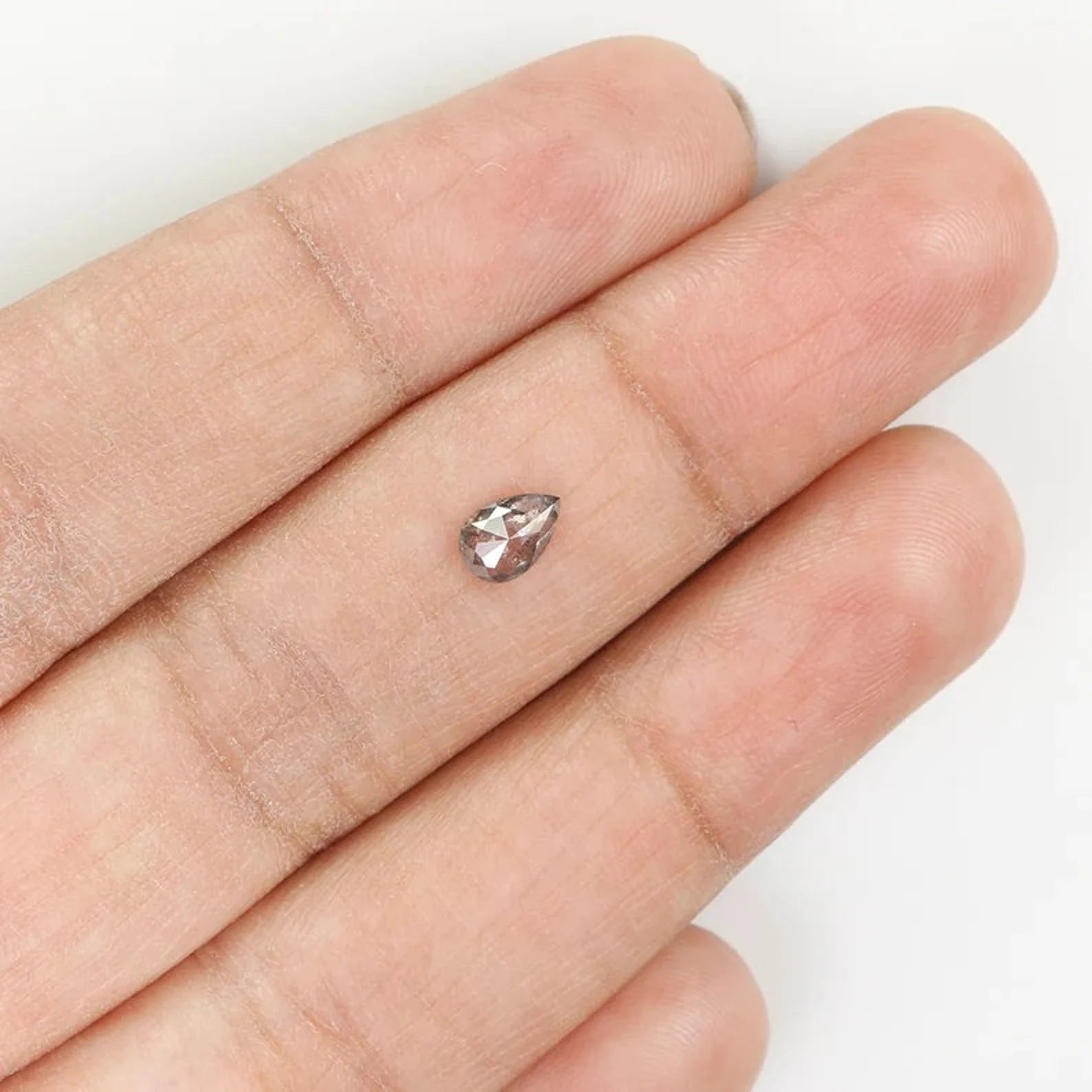 0.29 Ct Natural Loose Pear Shape Diamond Salt And Pepper Pear Cut Diamond 5.60 MM Natural Black Grey Color Pear Rose Cut Diamond NQ1050