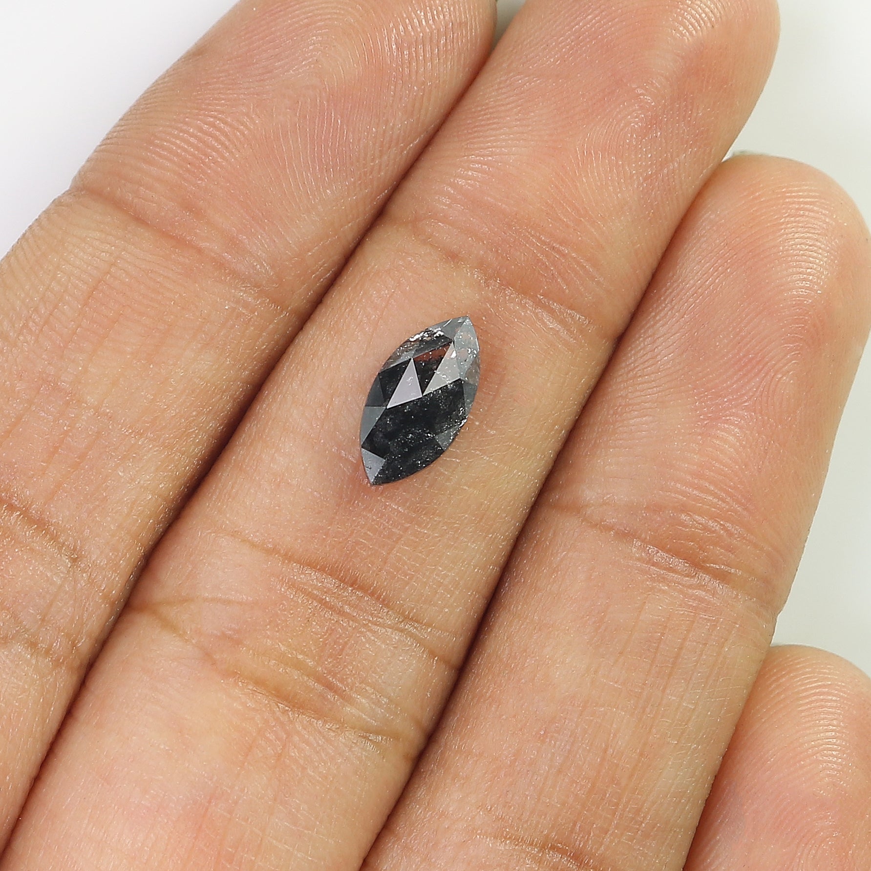 1.08 CT Natural Loose Marquise Shape Diamond Salt And Pepper Marquise Rose Cut Diamond 9.70 MM Black Grey Color Marquise Cut Diamond QL1200