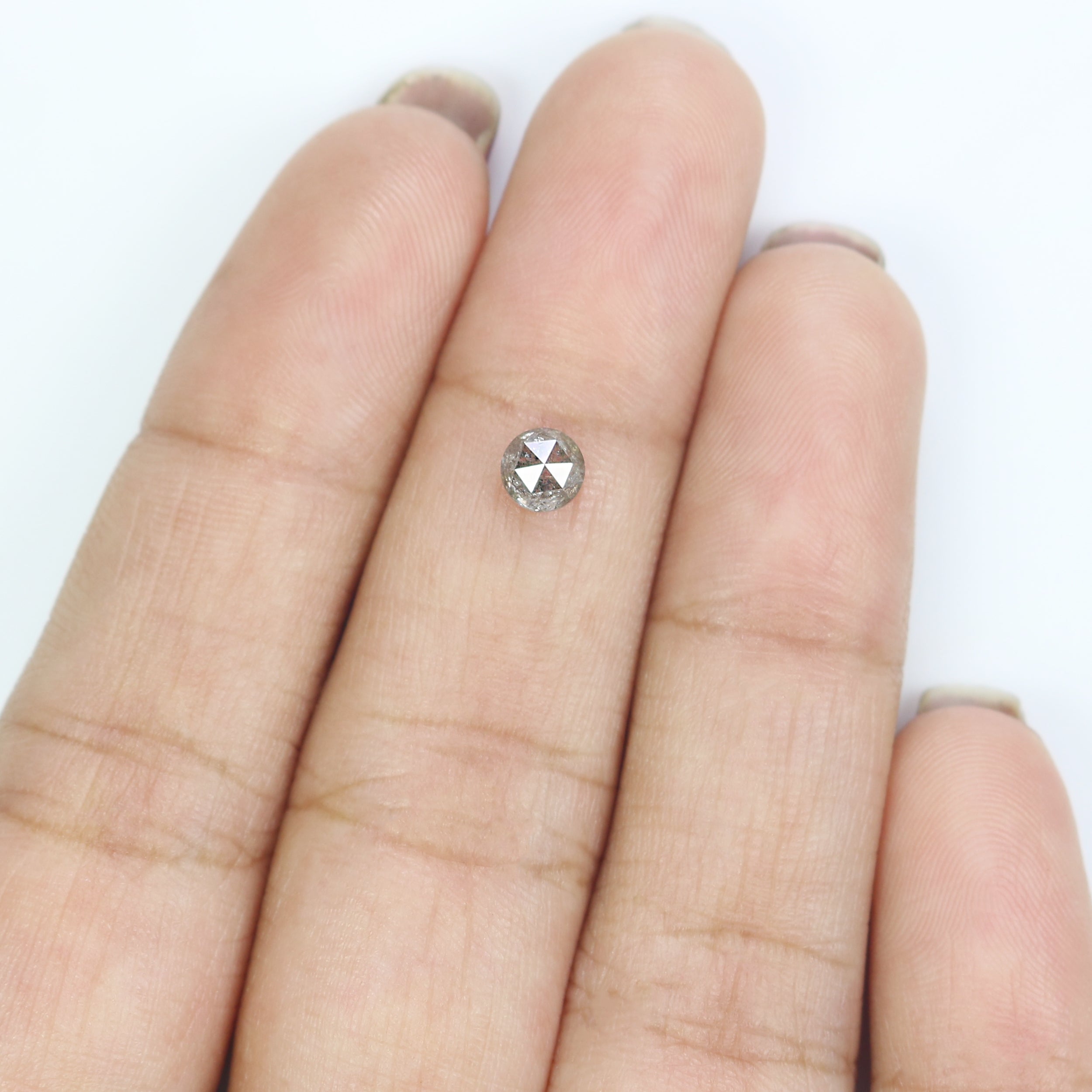 0.56 CT Natural Loose Round Rose Cut Diamond Salt And Pepper Round Diamond 4.40 MM Natural Loose Black Grey Color Rose Cut Diamond LQ2808