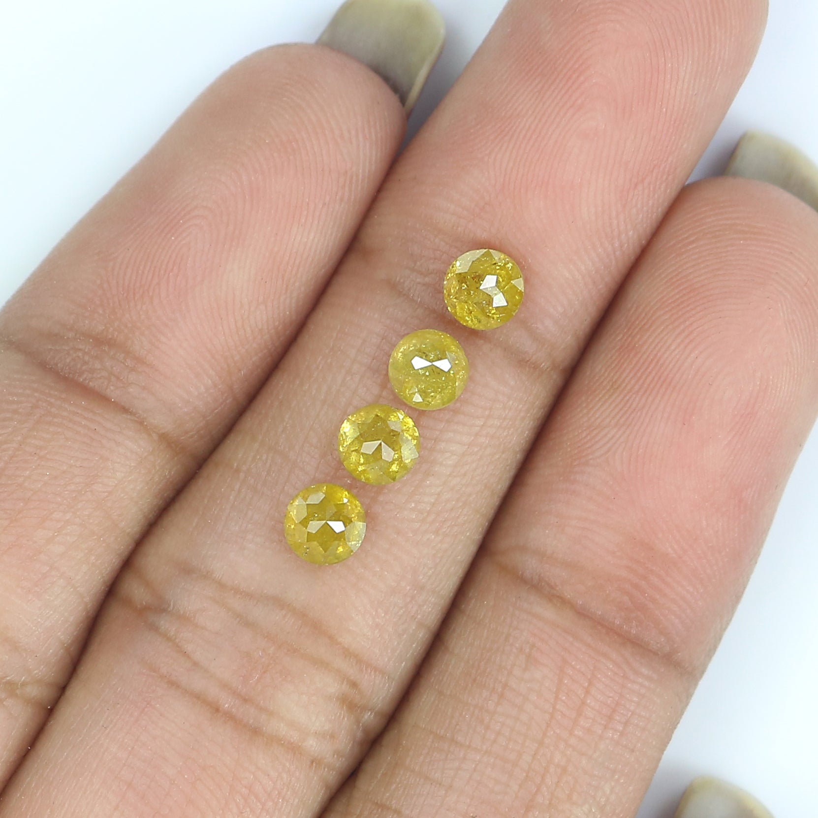 1.47 CT Natural Loose Round Rose Cut Diamond Yellow Color Round Shape Diamond 4.00 MM Natural Yellow Color Round Rose Cut Diamond LQ2927
